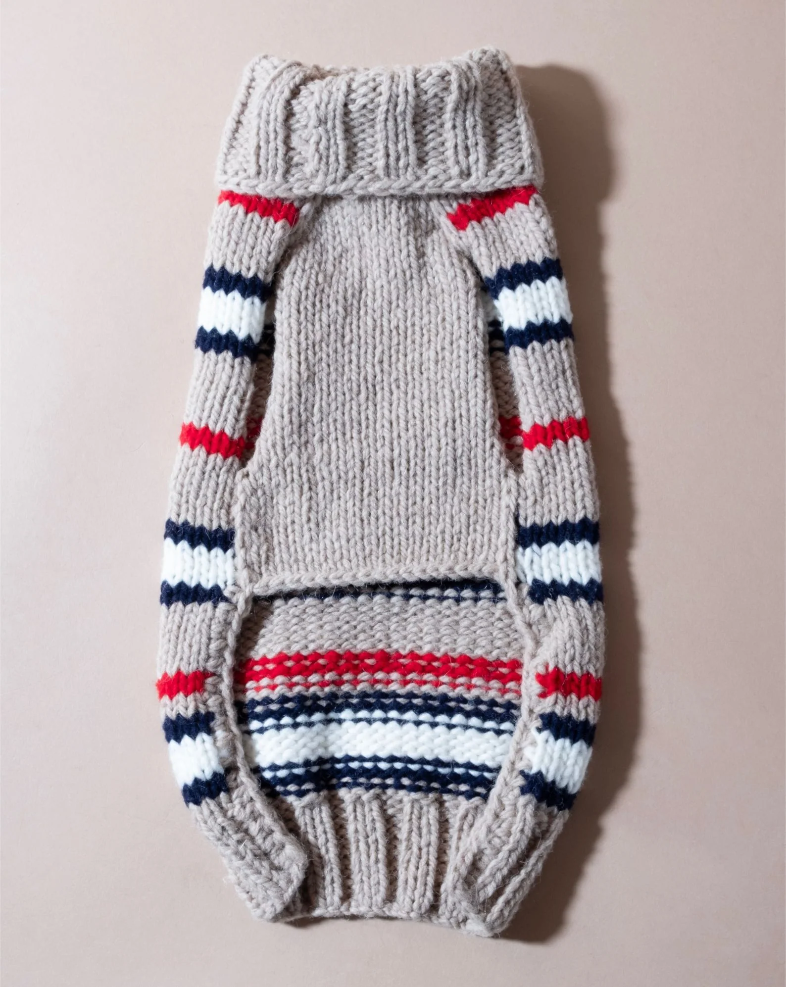 Book Club Tan Striped Alpaca Sweater - Image 5