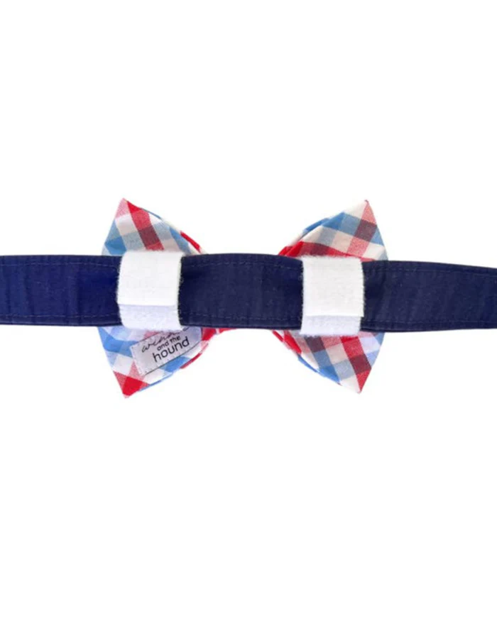 Take a Bow Red White + Blue Gingham Bow Tie - Image 4