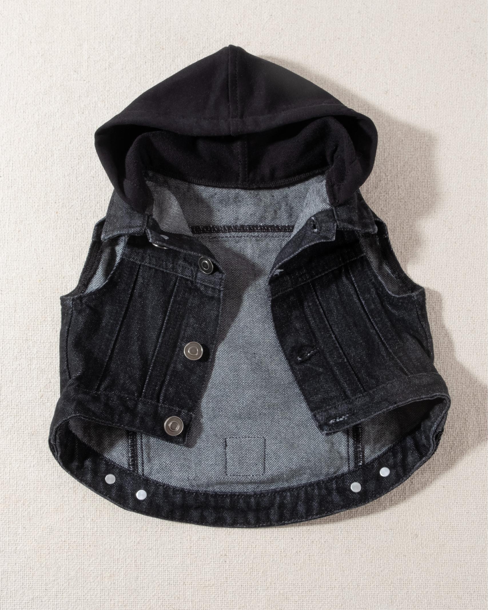 Mack Black Denim Hooded Vest - Image 7