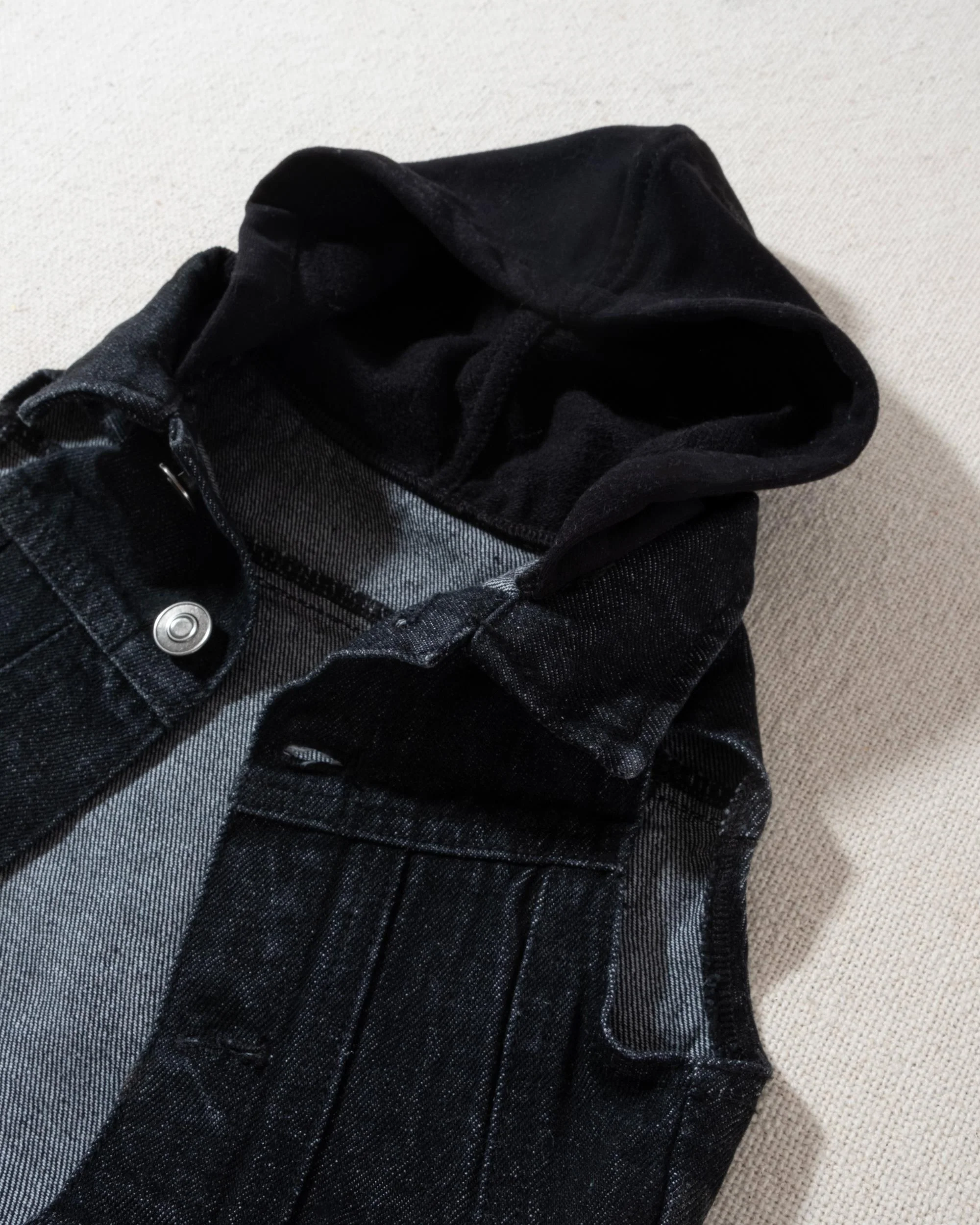 Mack Black Denim Hooded Vest - Image 8