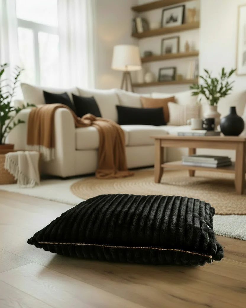 Coronado Black Faux Fur Dog Bed - Image 3