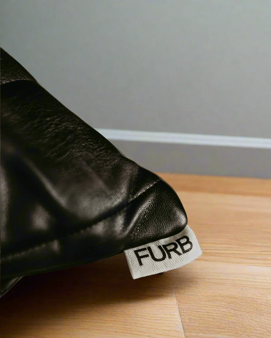 Jagger Black Vegan Leather Dog Bed - Image 4