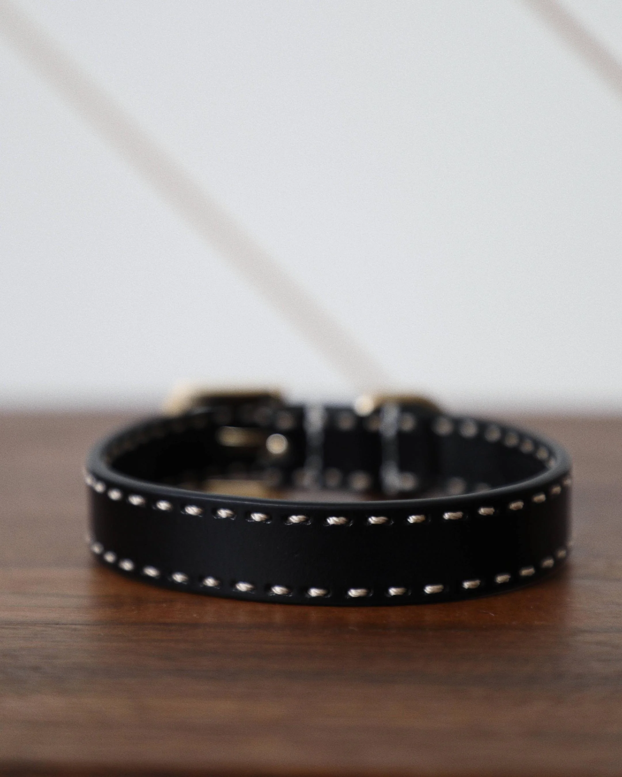 Take the Lead Black Leather Dog Collar - Image 3