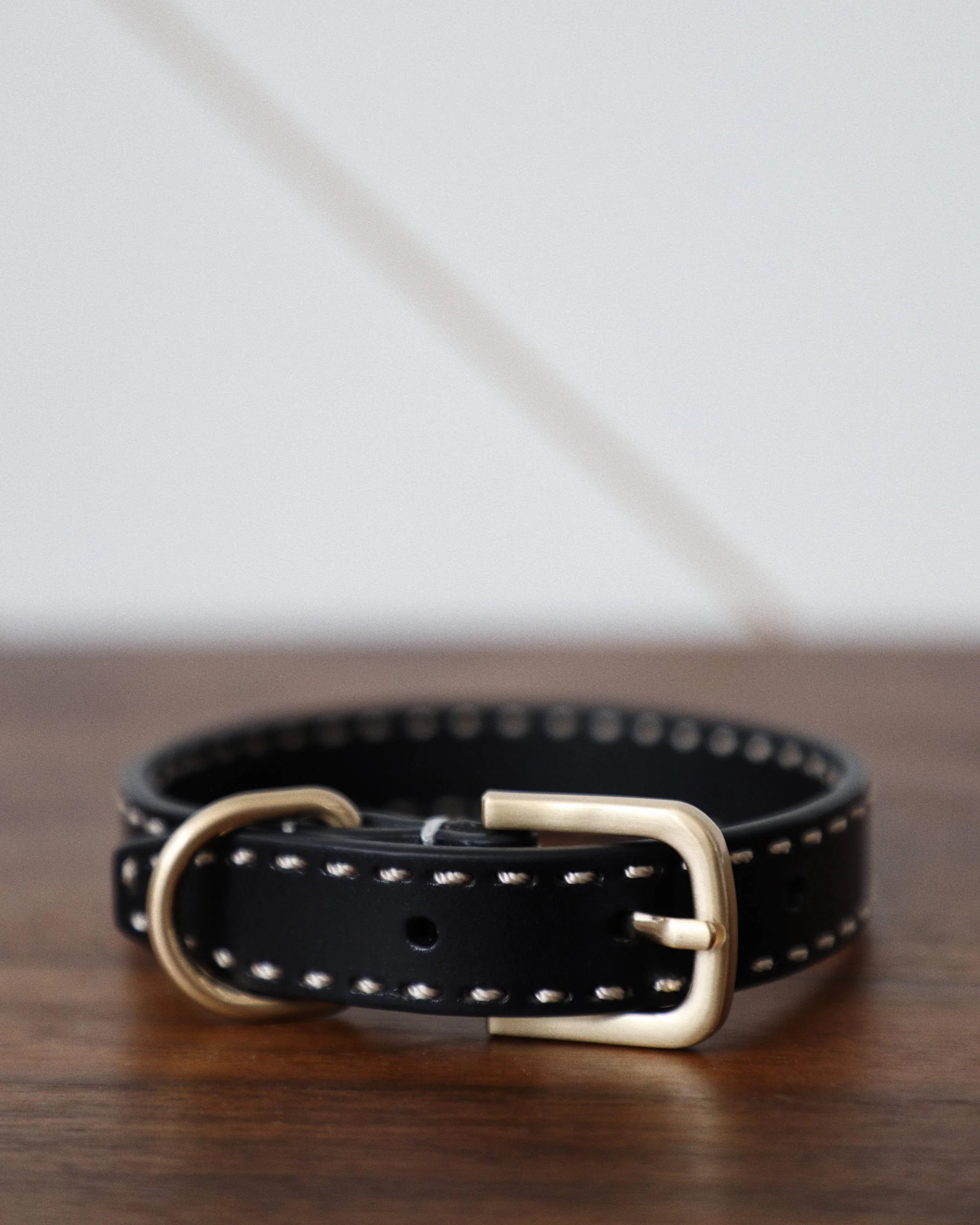 Take the Lead Black Leather Dog Collar - Image 5