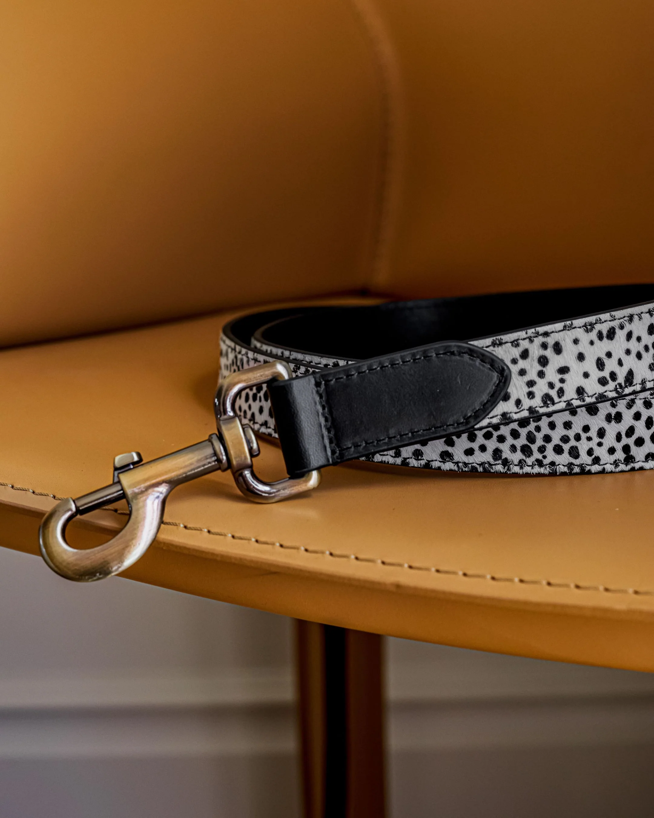 Wylde Black Spotted Pony Fur Dog Leash - Image 4