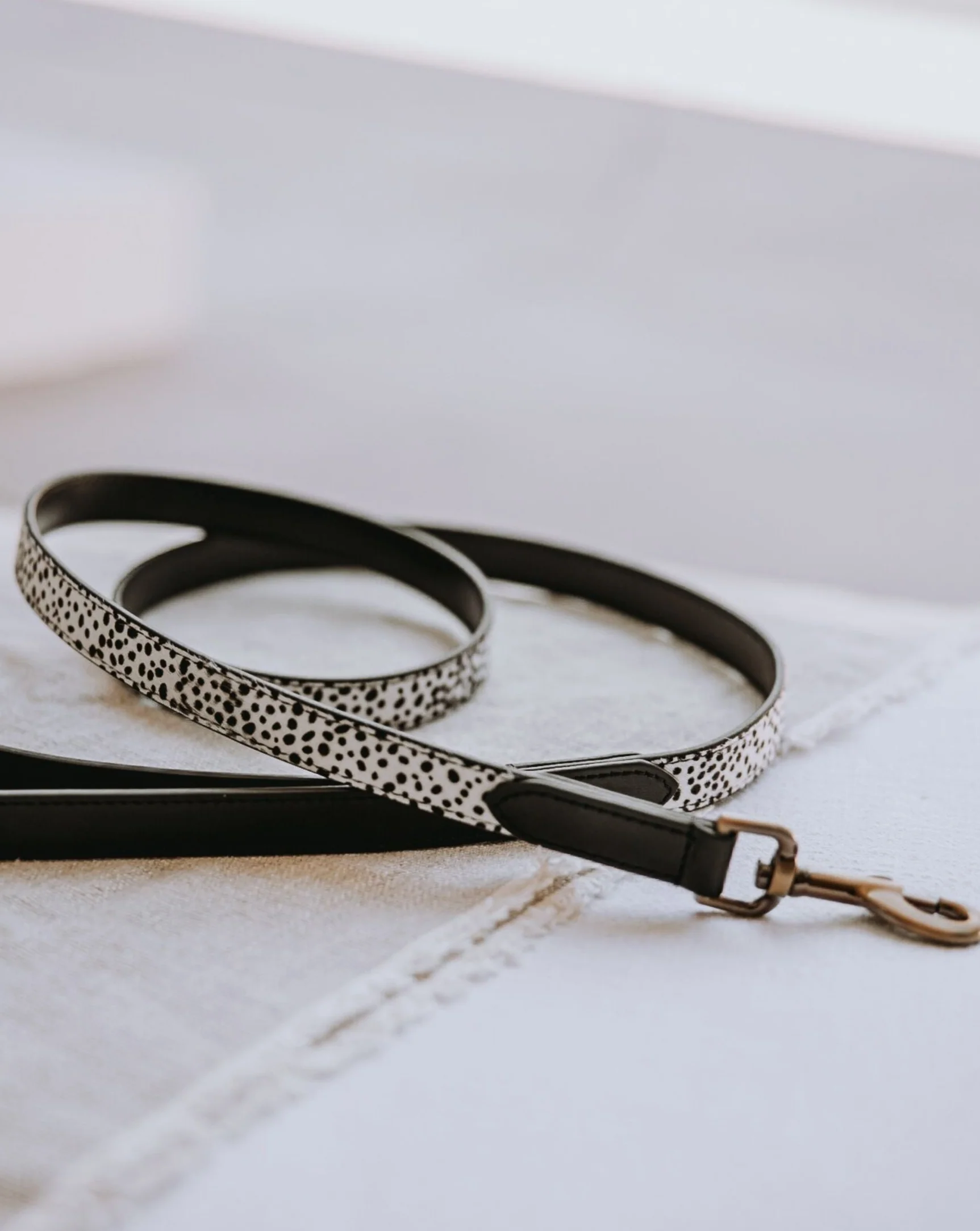 Wylde Black Spotted Pony Fur Dog Leash - Image 5