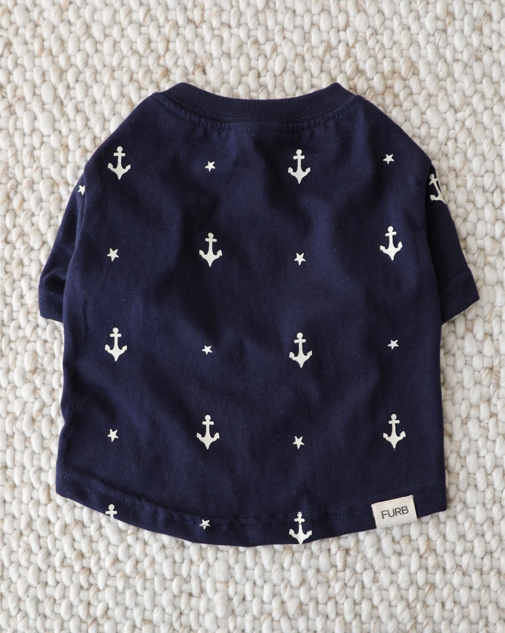 Casual Cutie Blue Anchor Relaxed Dog T-Shirt