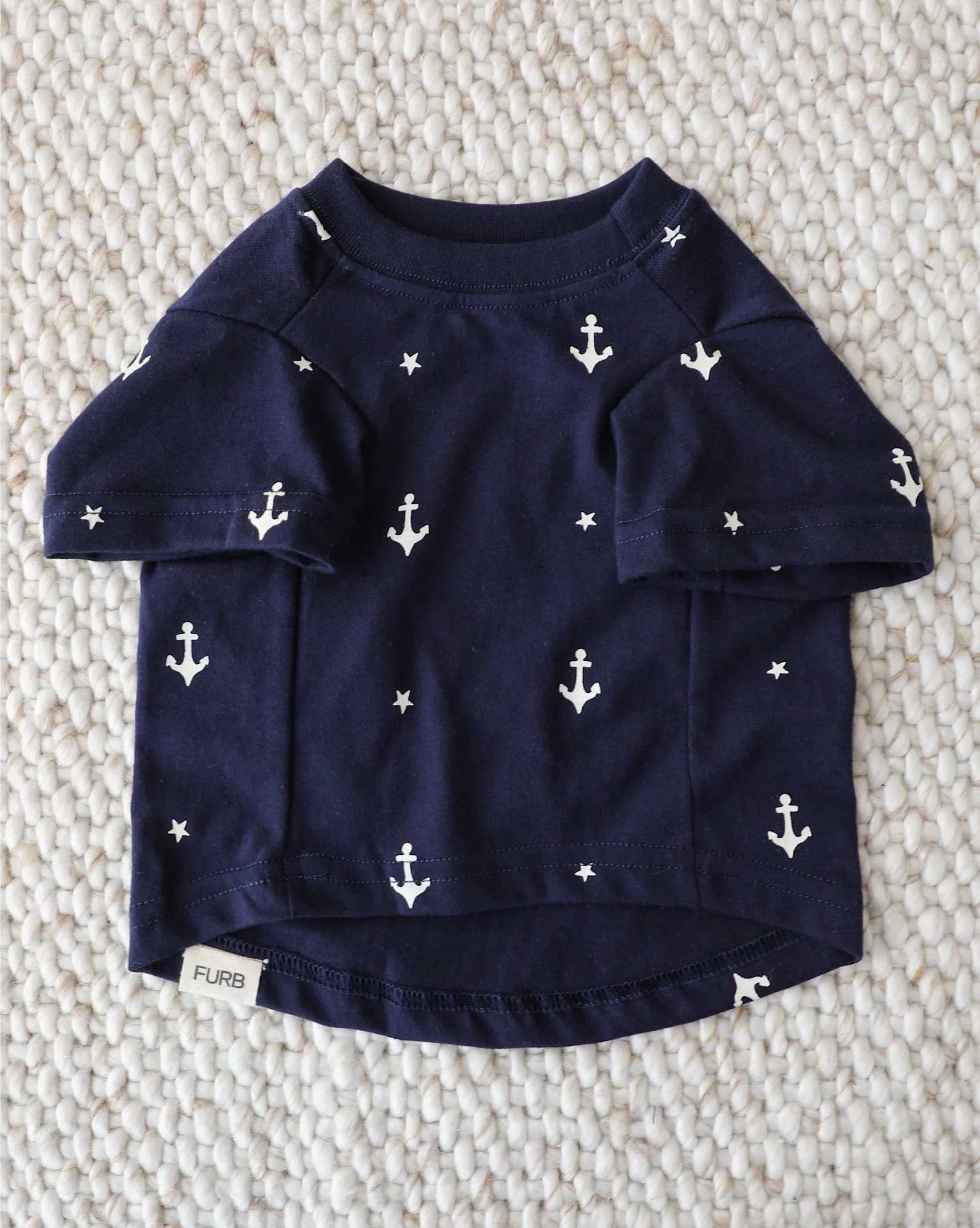 Casual Cutie Blue Anchor Relaxed Dog T-Shirt - Image 2