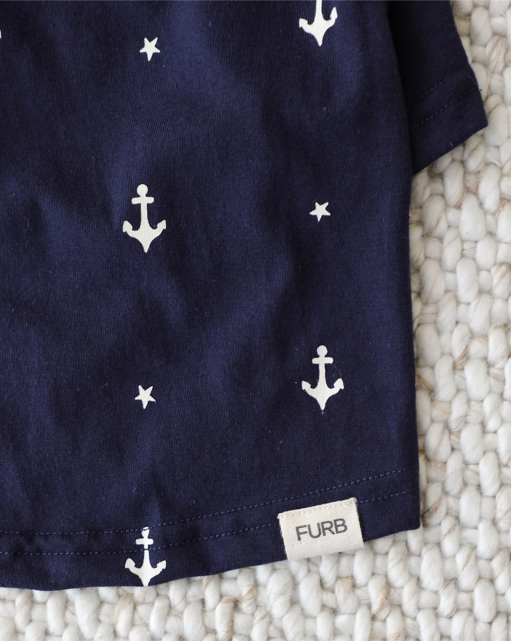 Casual Cutie Blue Anchor Relaxed Dog T-Shirt - Image 3