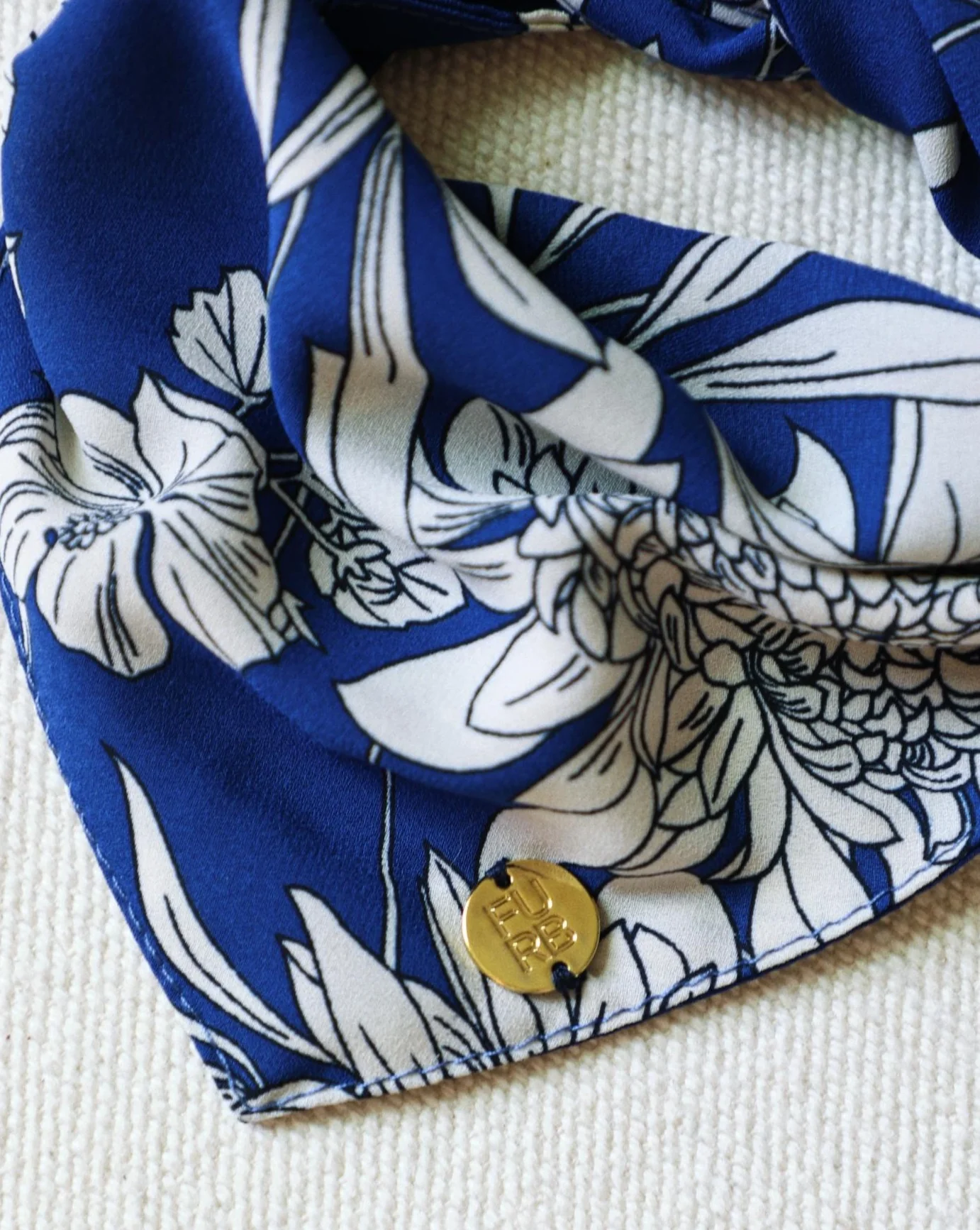 Only the Best Bandana in Blue + White Floral - Image 2