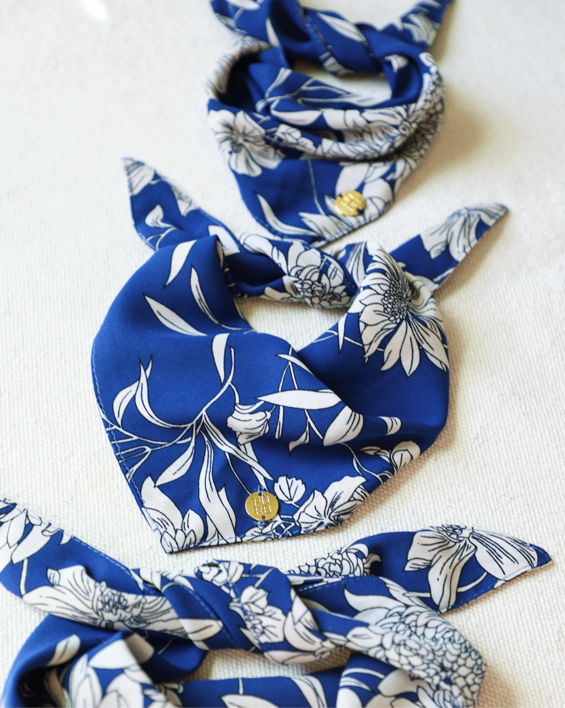 Only the Best Bandana in Blue + White Floral - Image 3