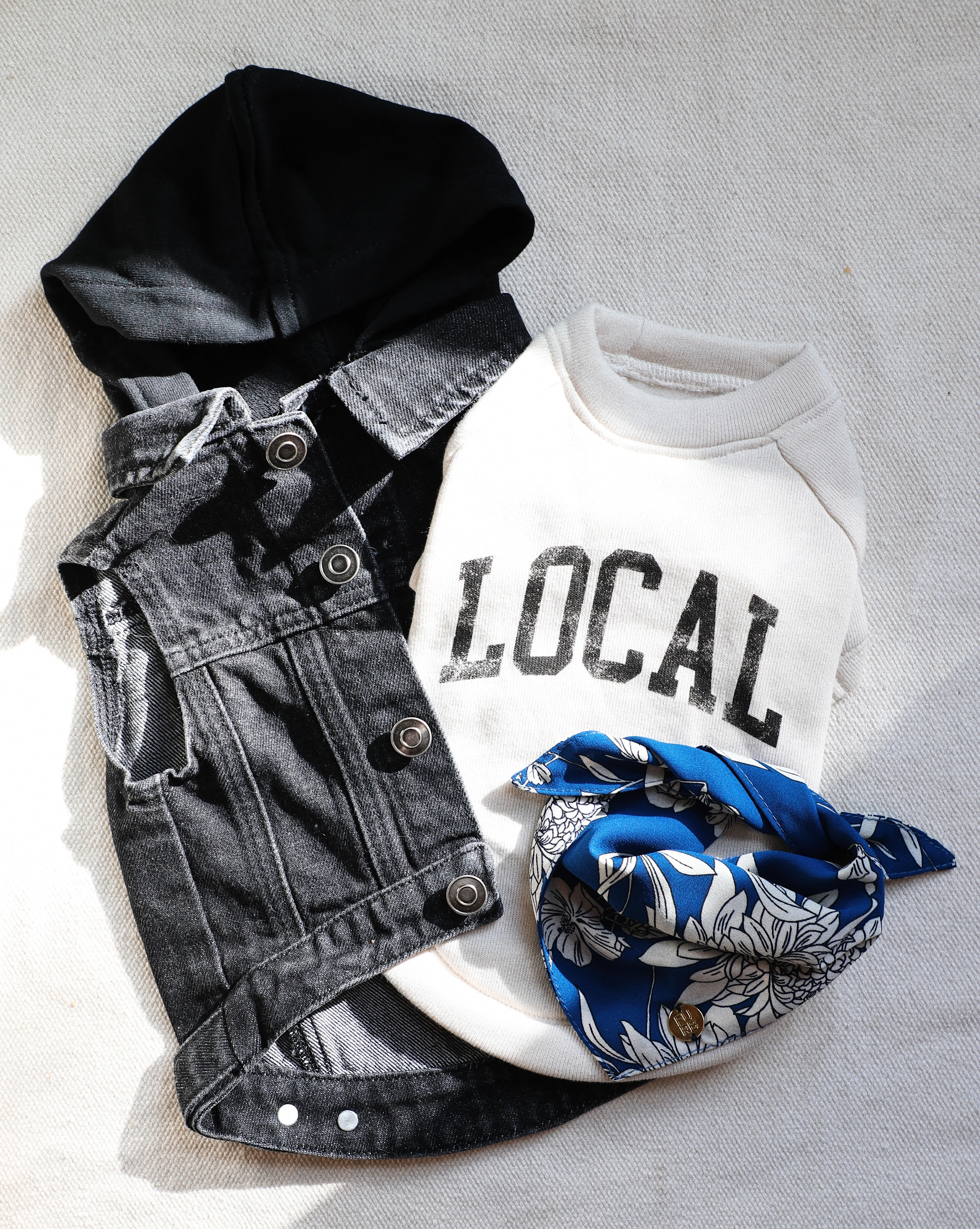 Only the Best Bandana in Blue + White Floral - Image 5