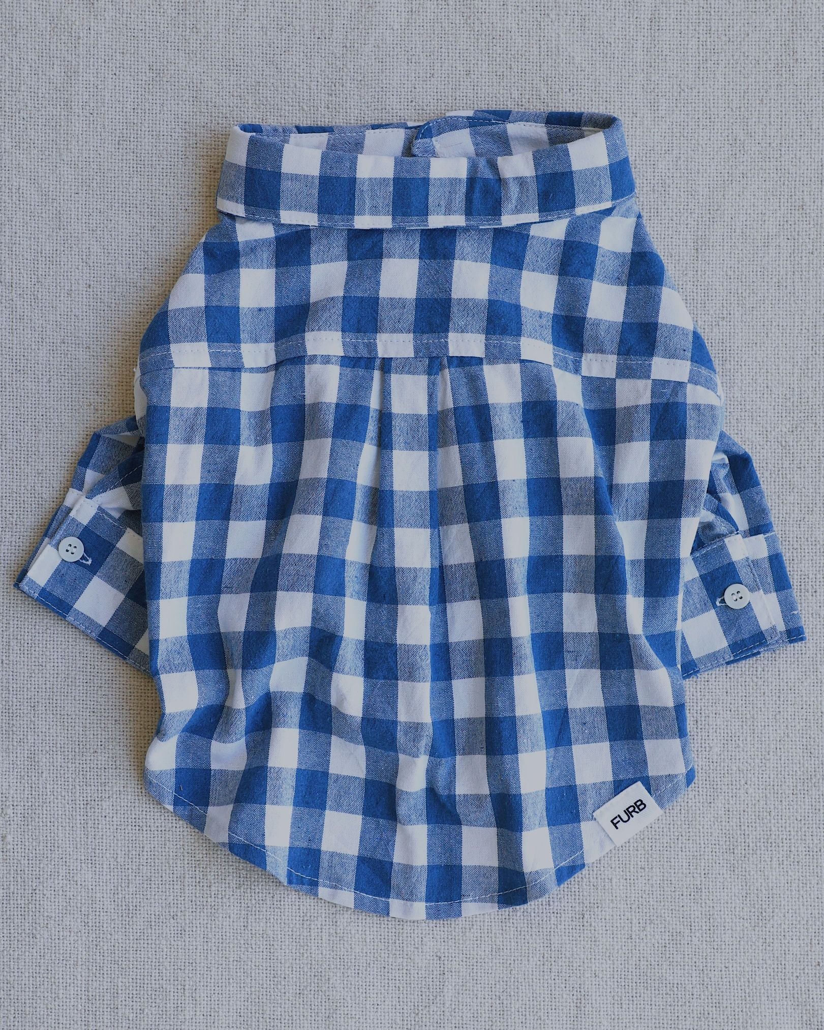 Sylvan French Blue Gingham Dog Shirt - Image 5