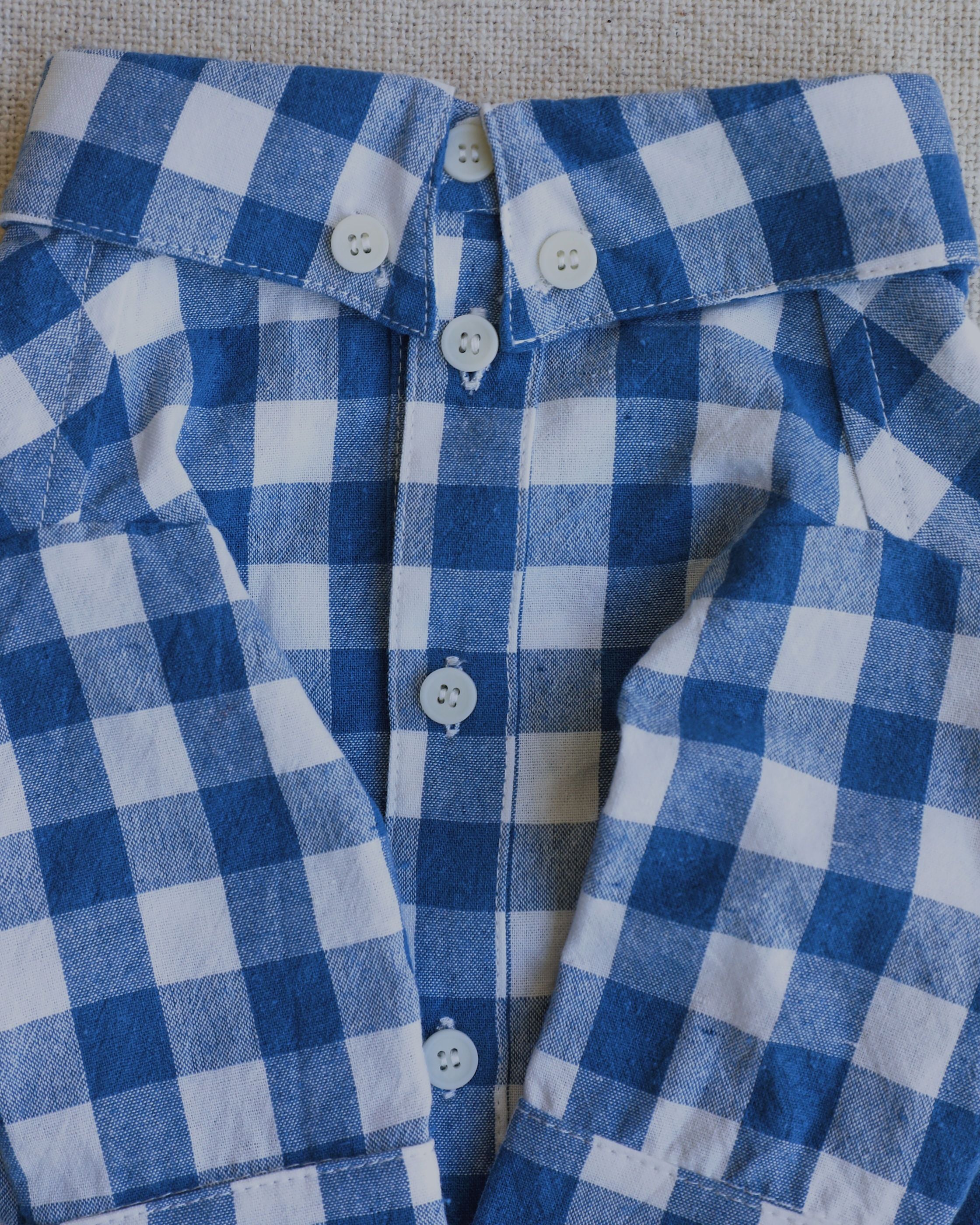 Sylvan French Blue Gingham Dog Shirt - Image 6