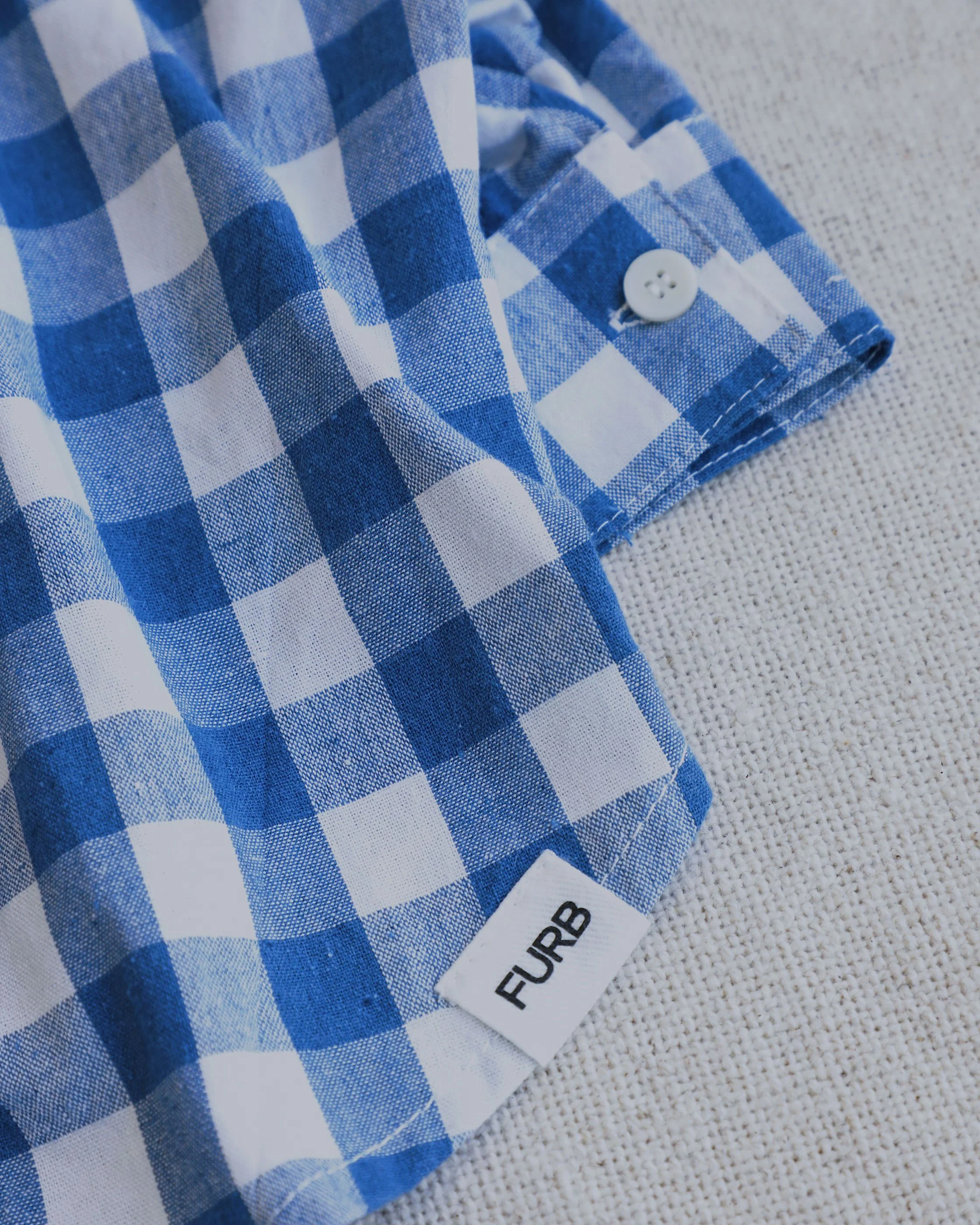 Sylvan French Blue Gingham Dog Shirt - Image 7