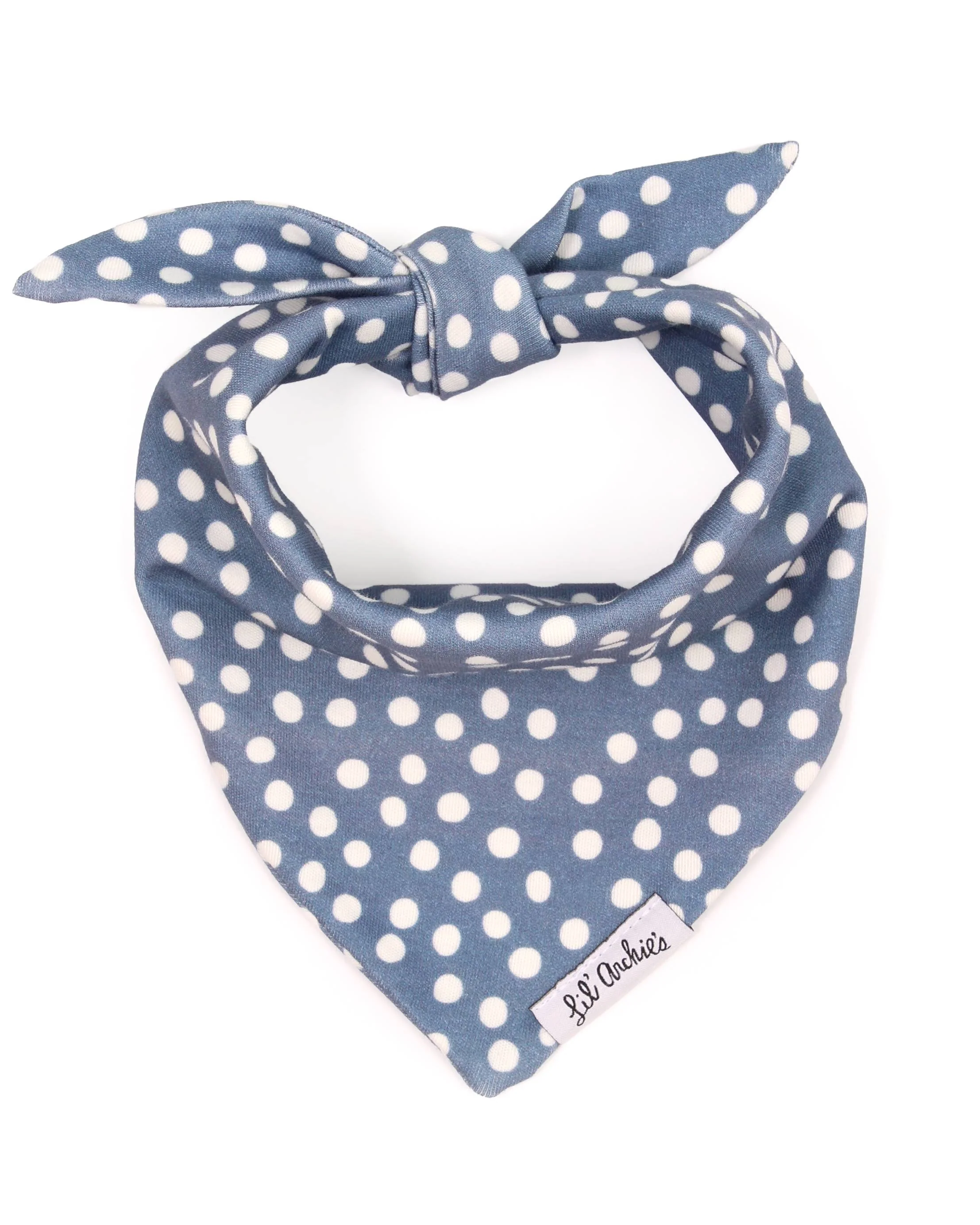 Spotted Pup Blue Organic Cotton Bandana