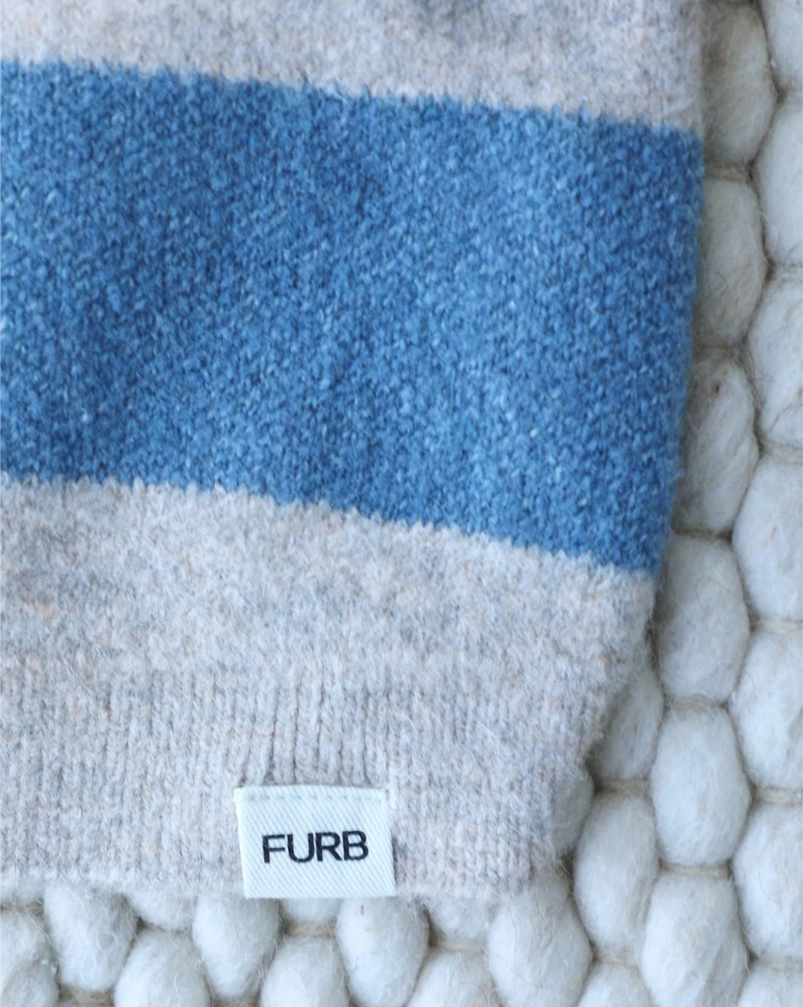 Prep School Pup Blue + Grey Striped Rugby Sweater - Image 3