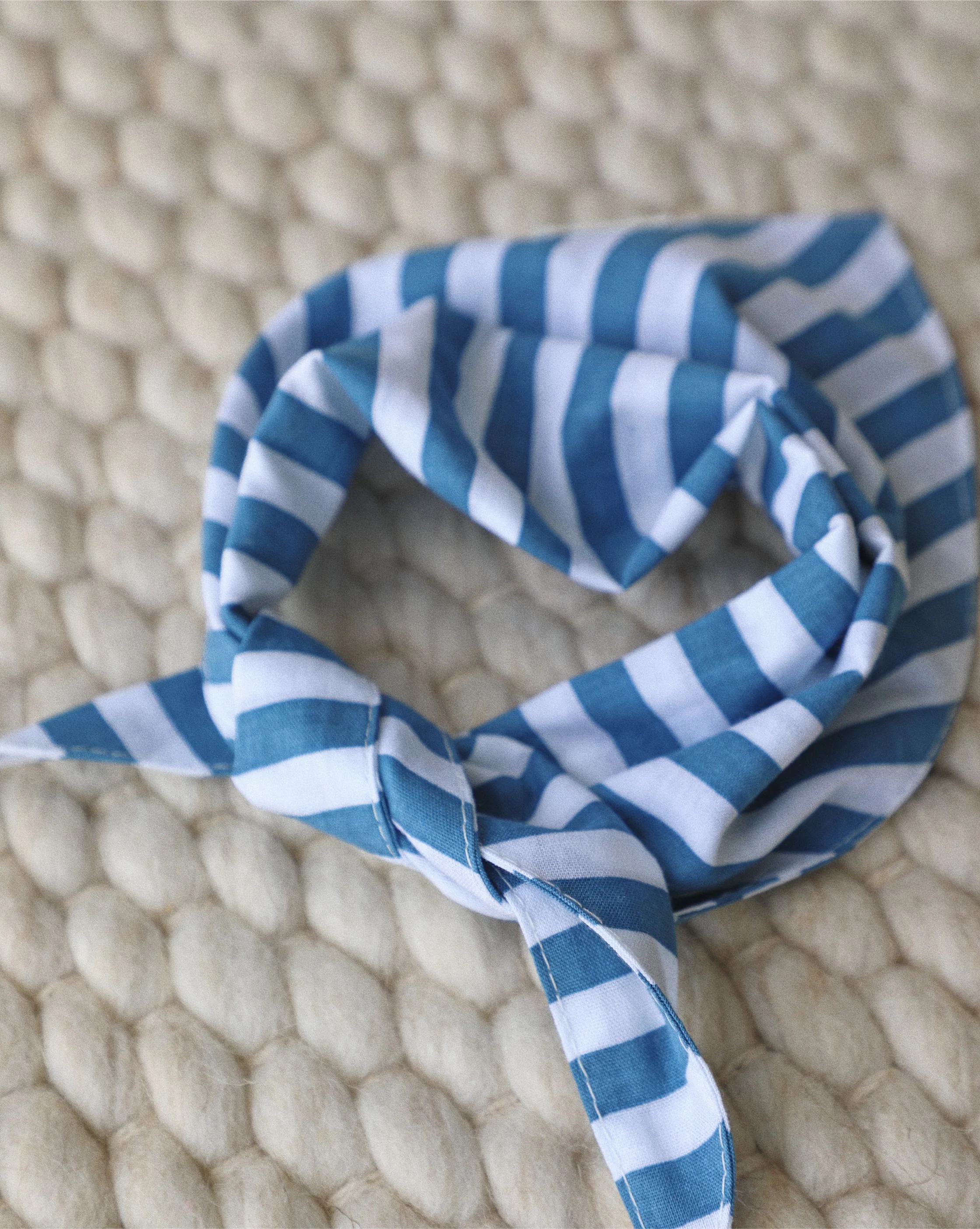 Paige Blue Striped Dog Bandana - Image 3