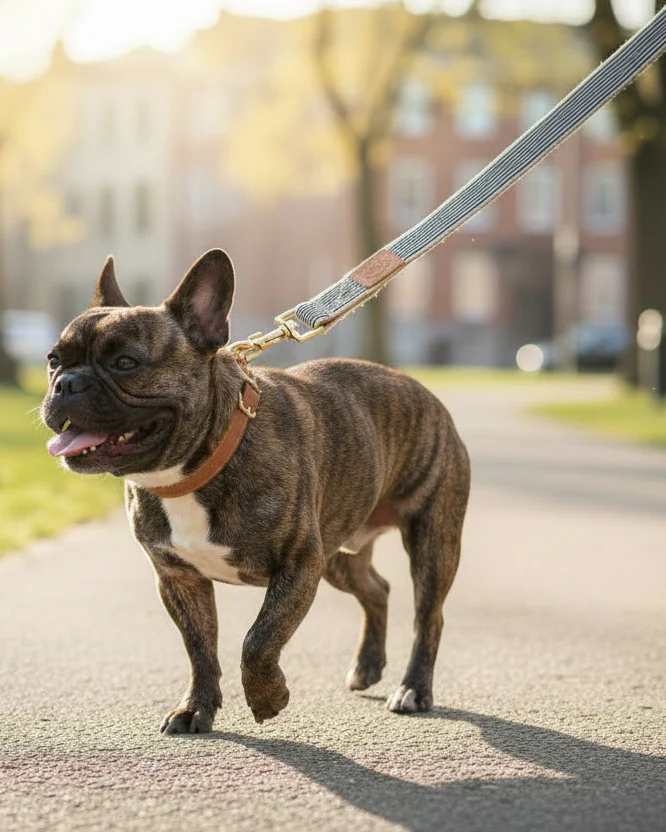 Sunny Stroll Navy Stripe Dog Leash - Image 2