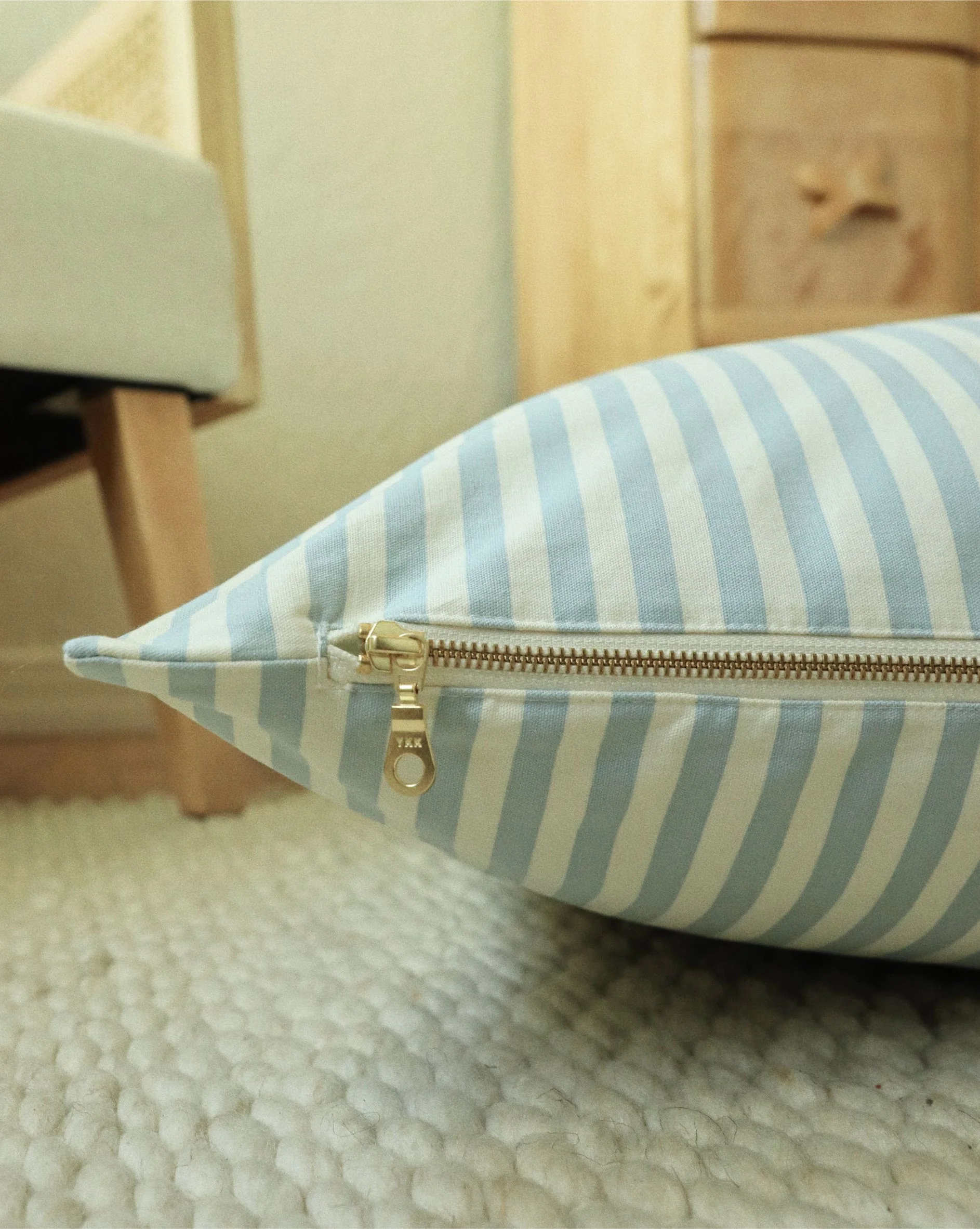 Capri Blue Striped Dog Bed, Cover Only