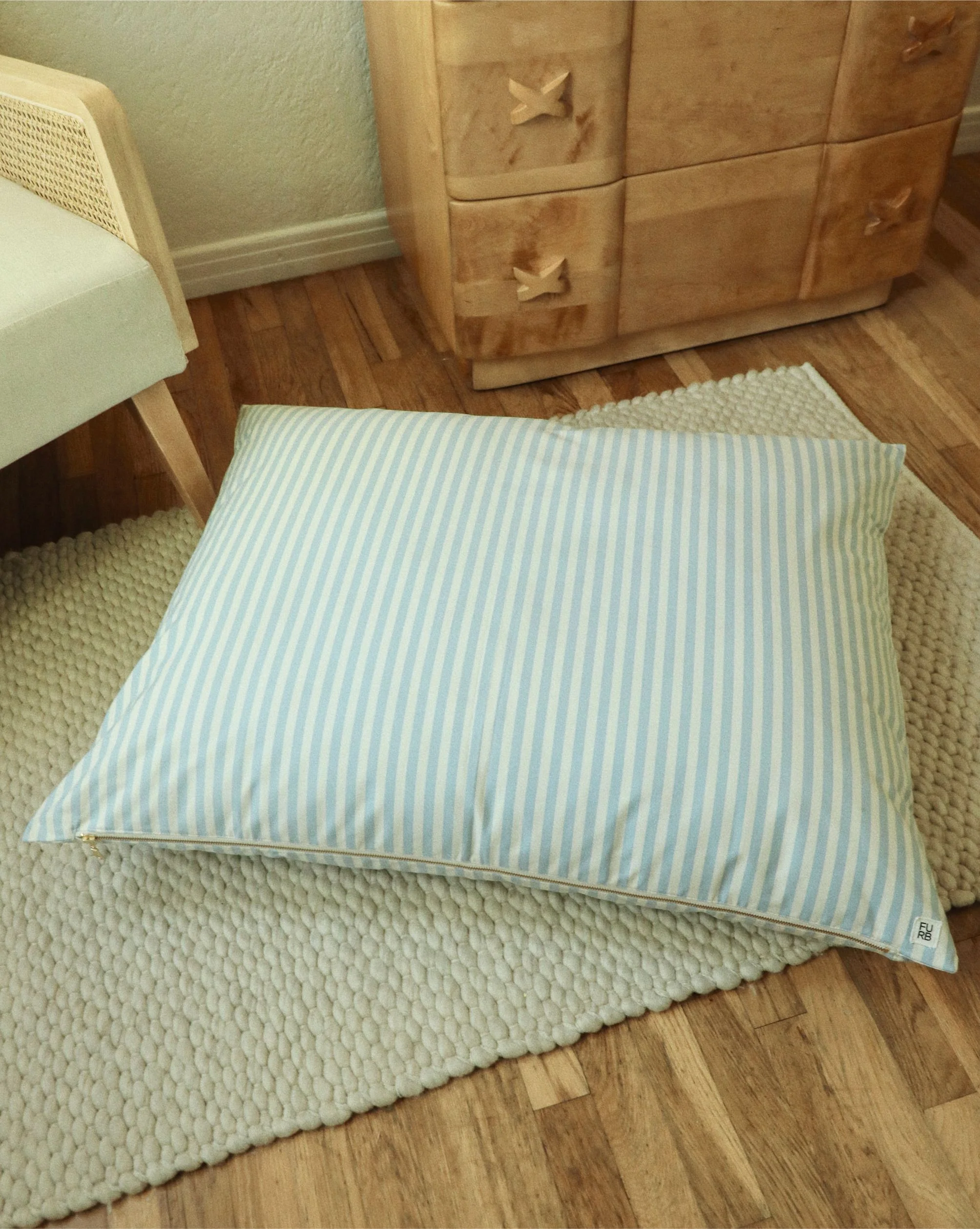 Capri Blue Striped Dog Bed, Cover Only - Image 3