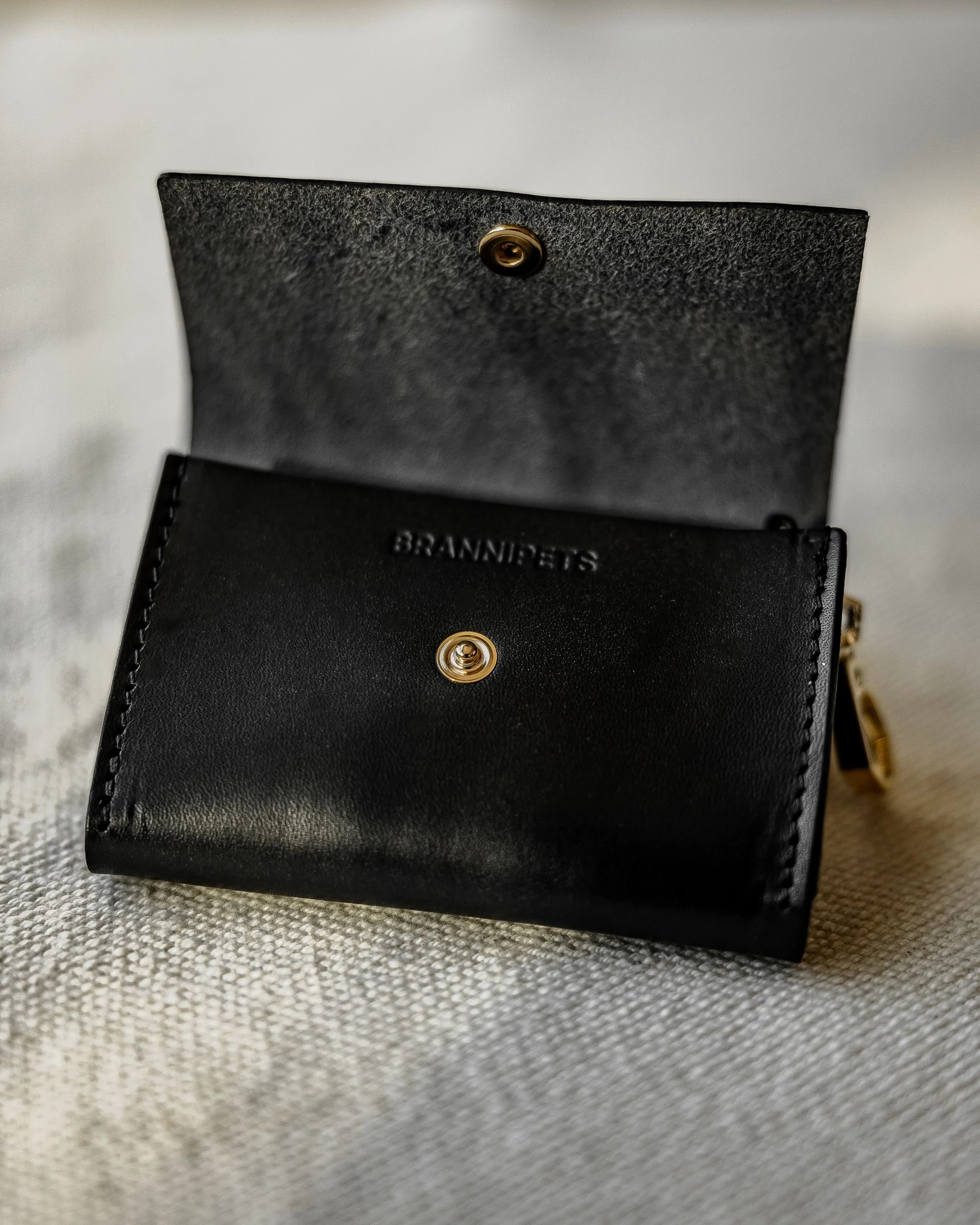 Rocco Black Leather Waste Bag Holder - Image 4