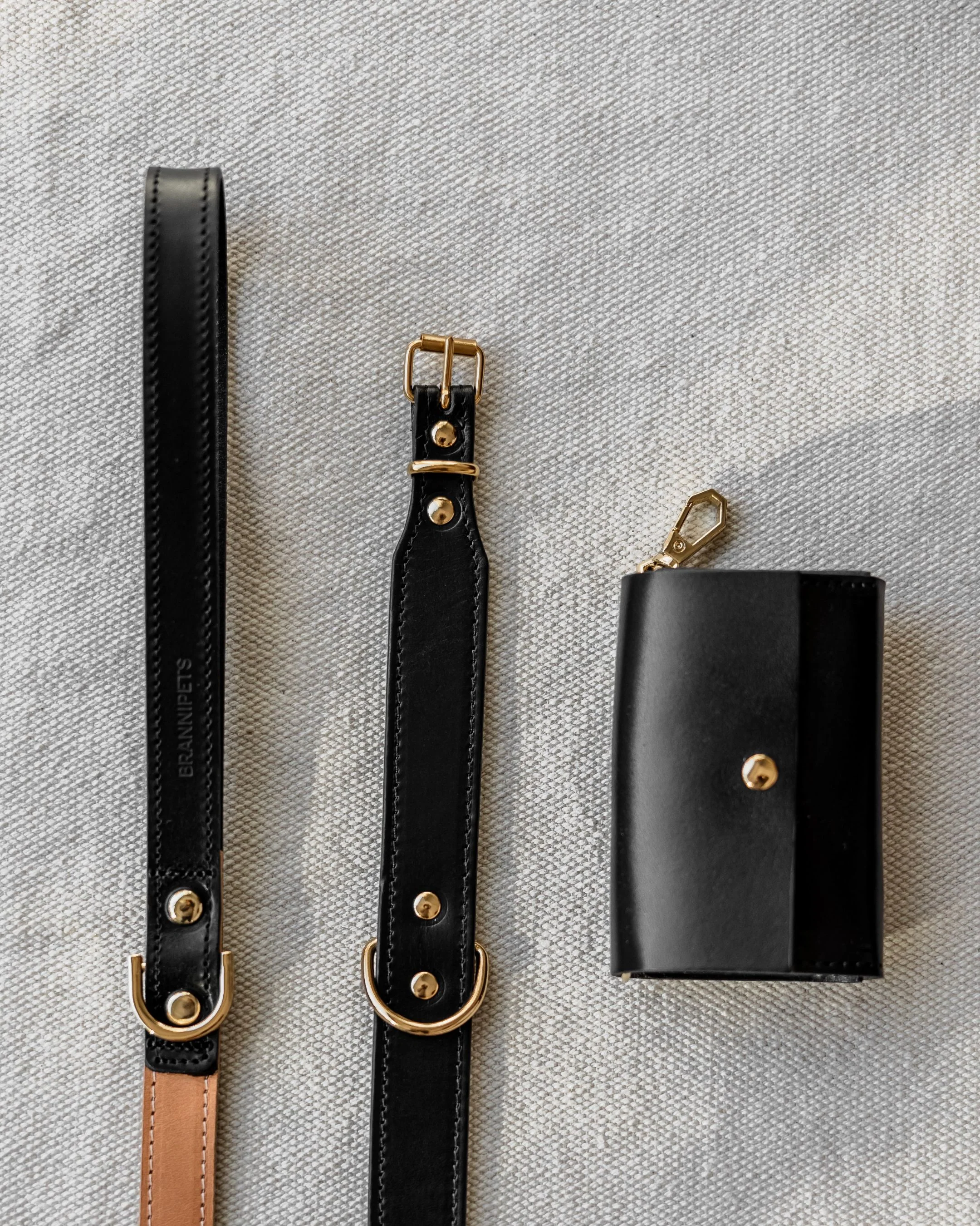 Rocco Black Leather Waste Bag Holder - Image 6