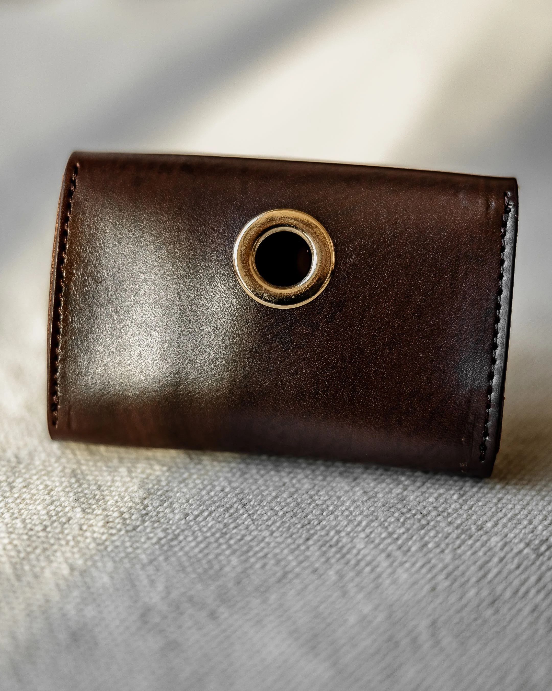 Rocco Brown Leather Waste Bag Holder - Image 2