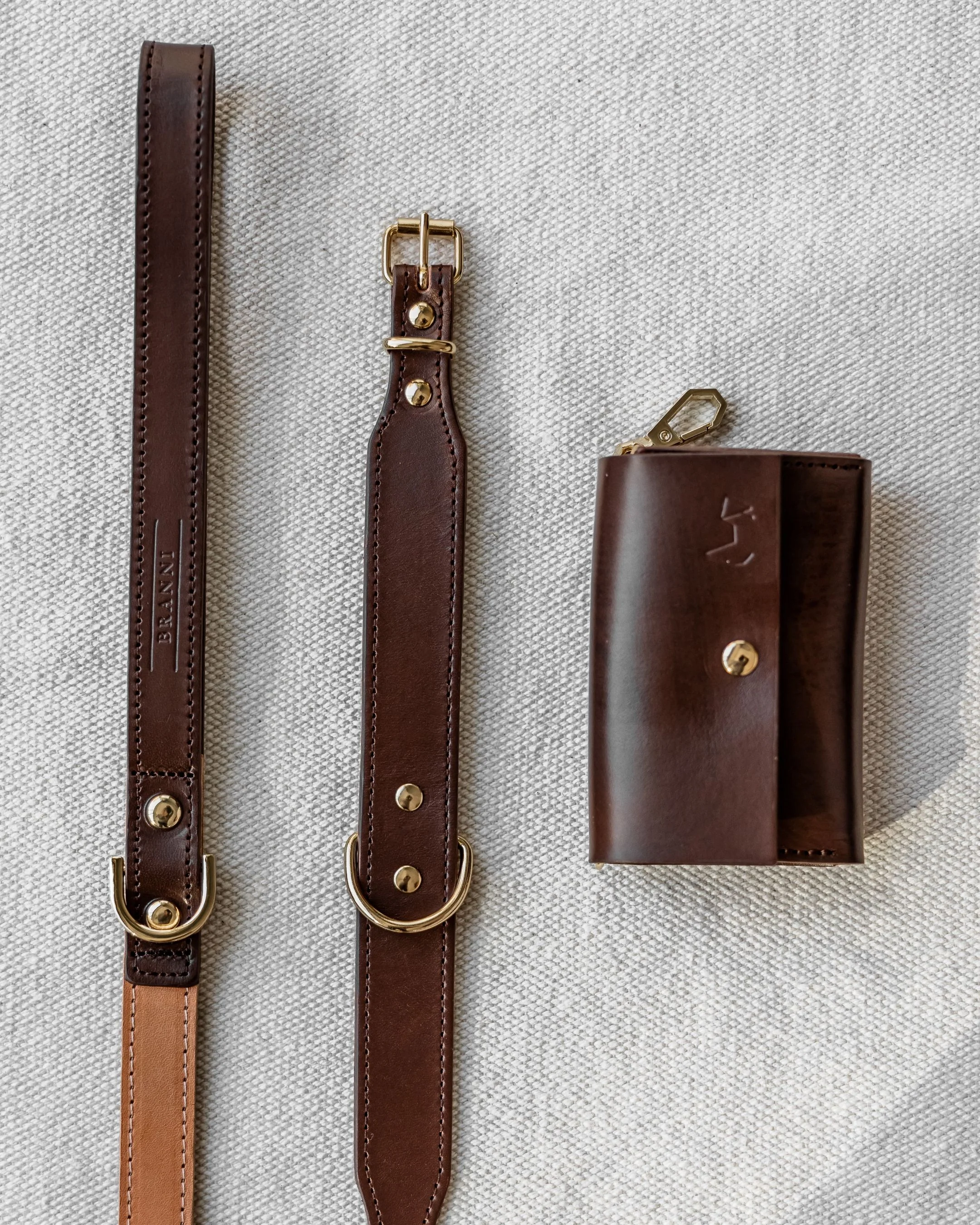 Rocco Brown Leather Waste Bag Holder - Image 3