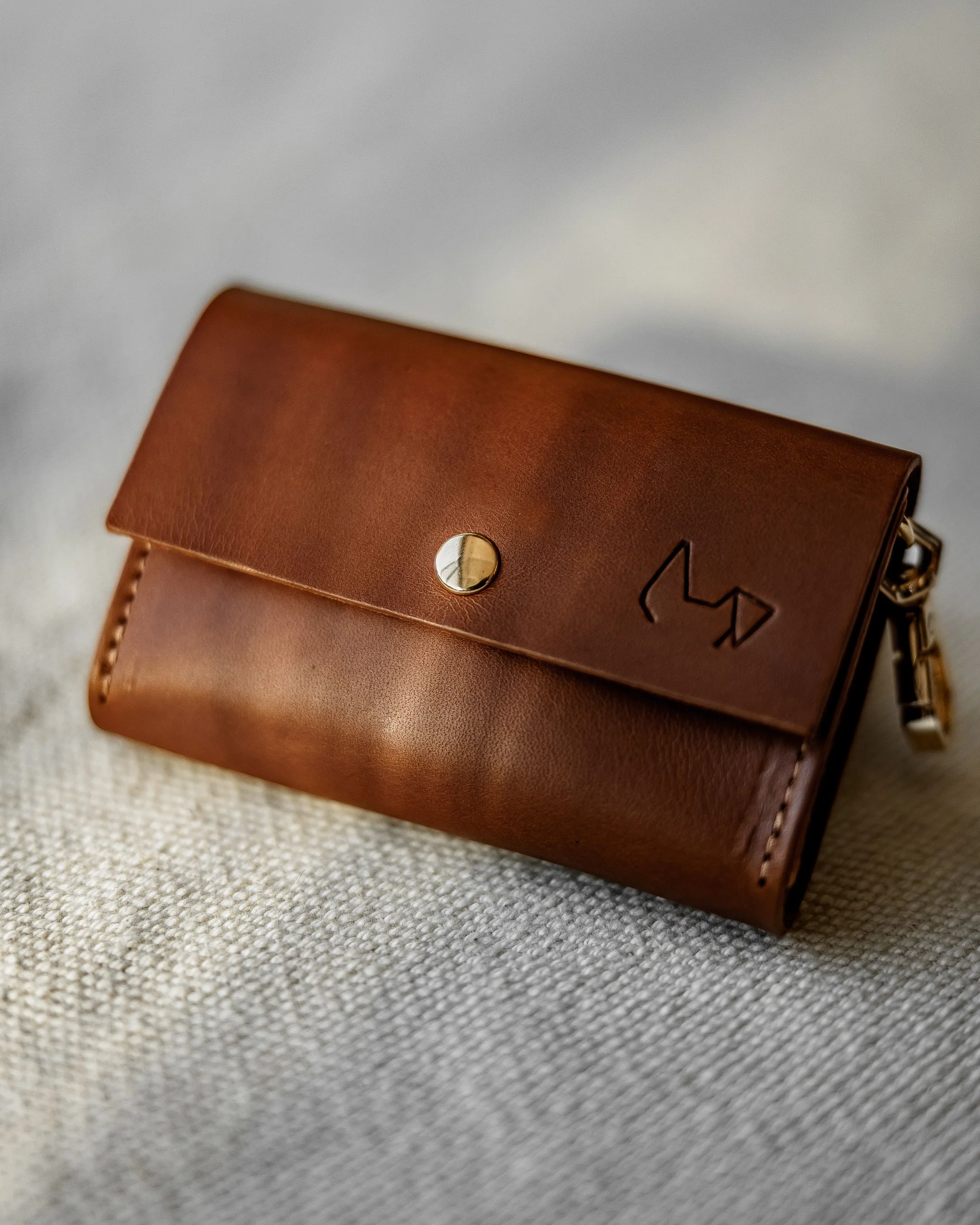 Rocco Cognac Leather Waste Bag Holder