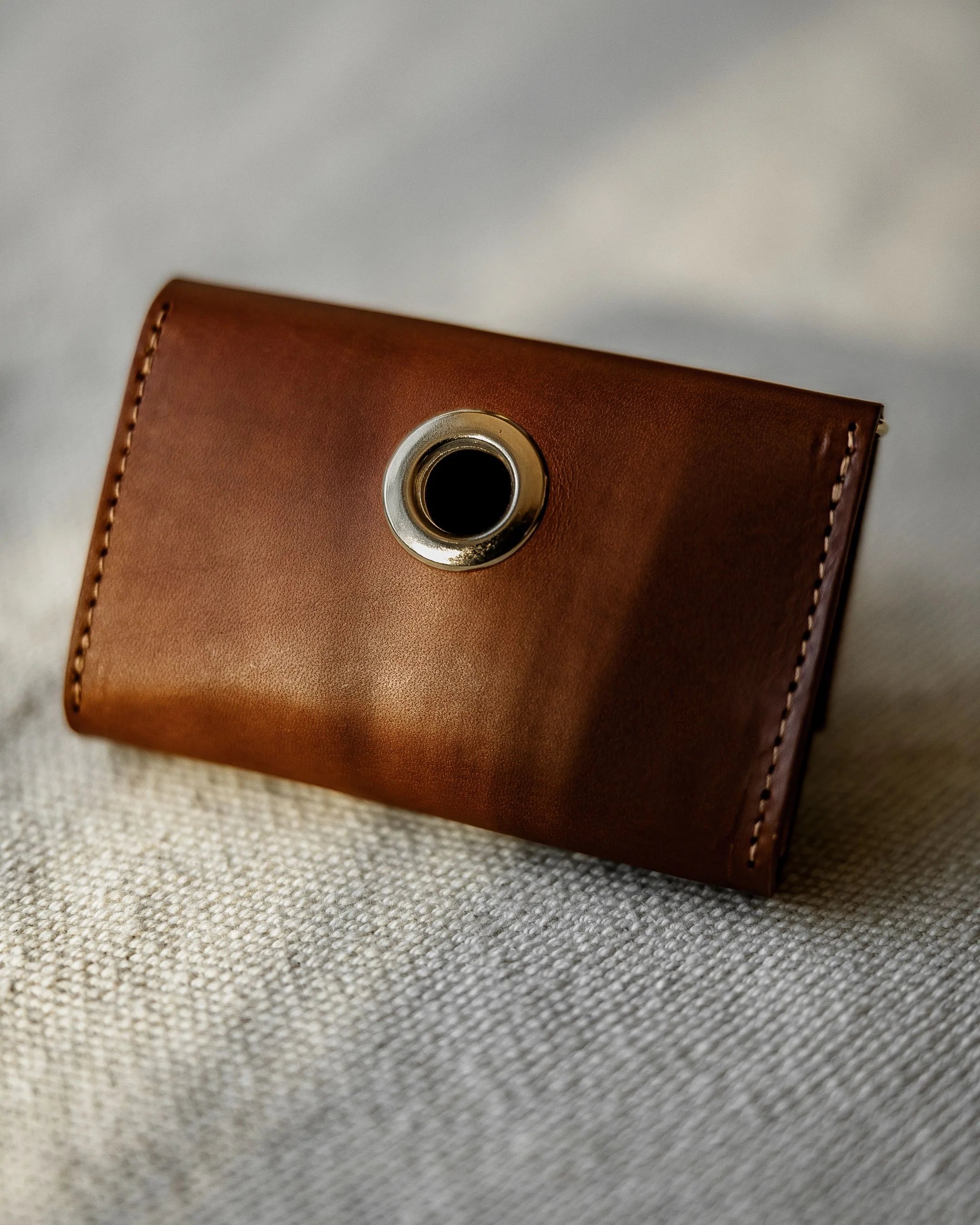 Rocco Cognac Leather Waste Bag Holder - Image 3