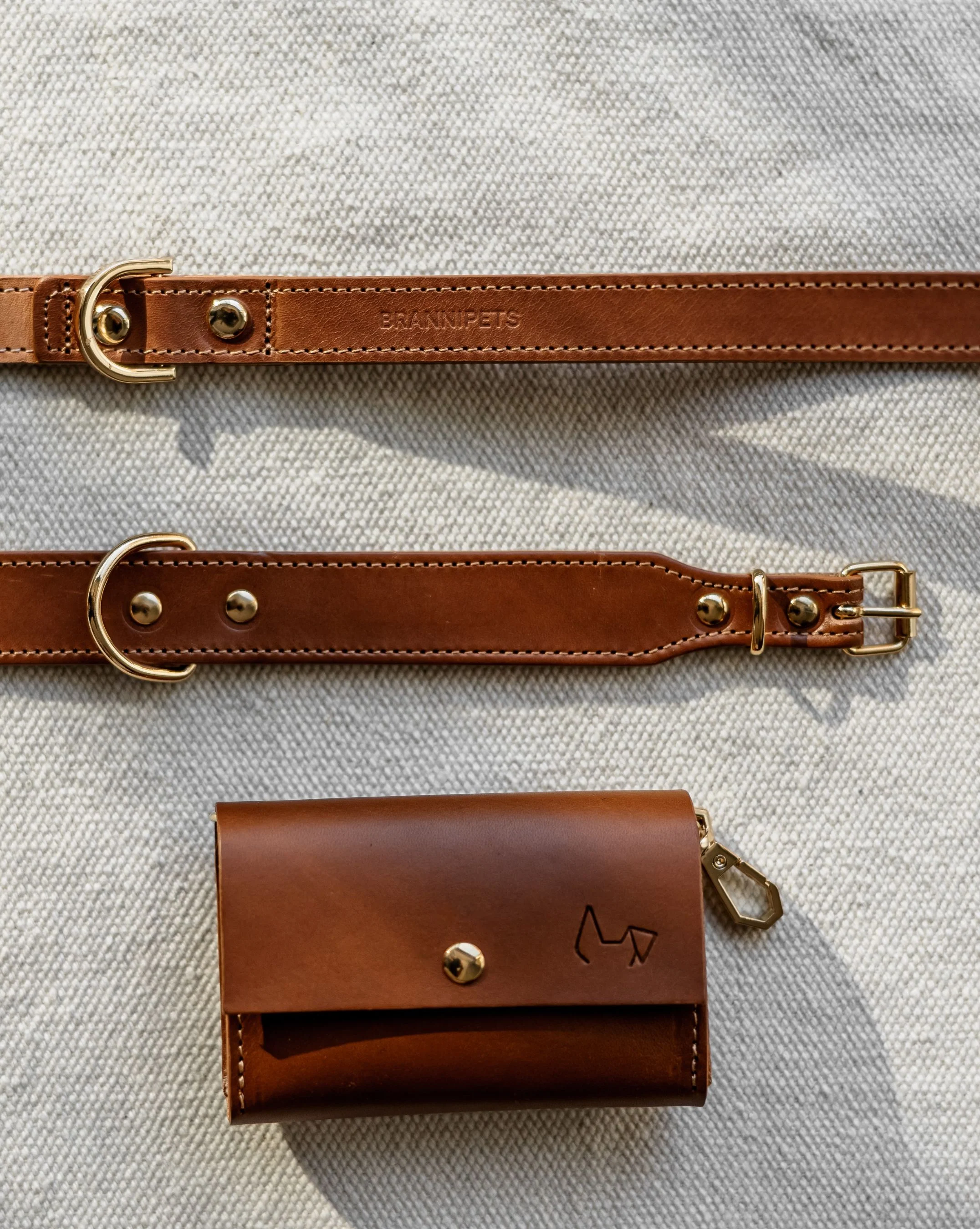 Rocco Cognac Leather Waste Bag Holder - Image 5