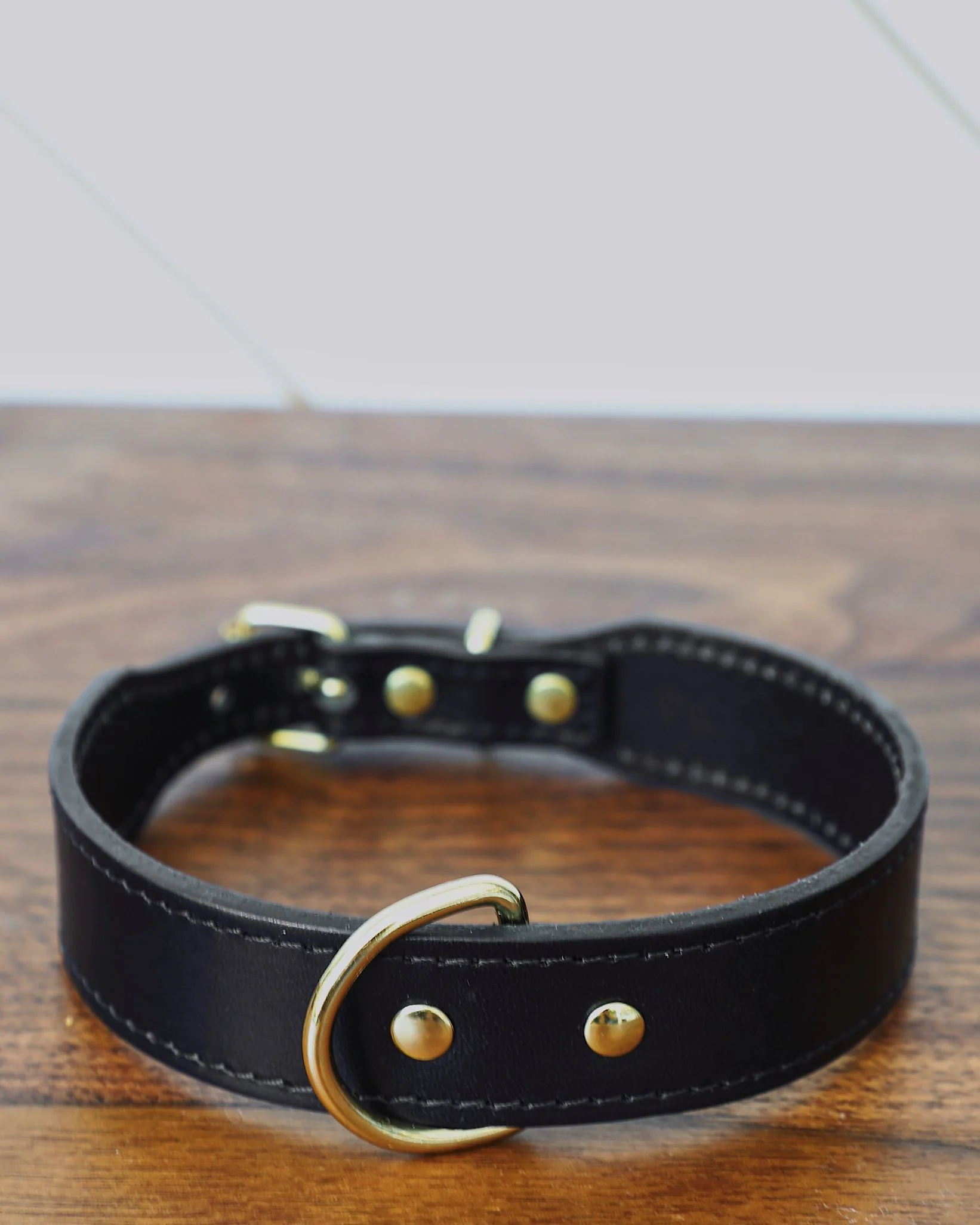 Rocco Leather Collar in Black - Image 2