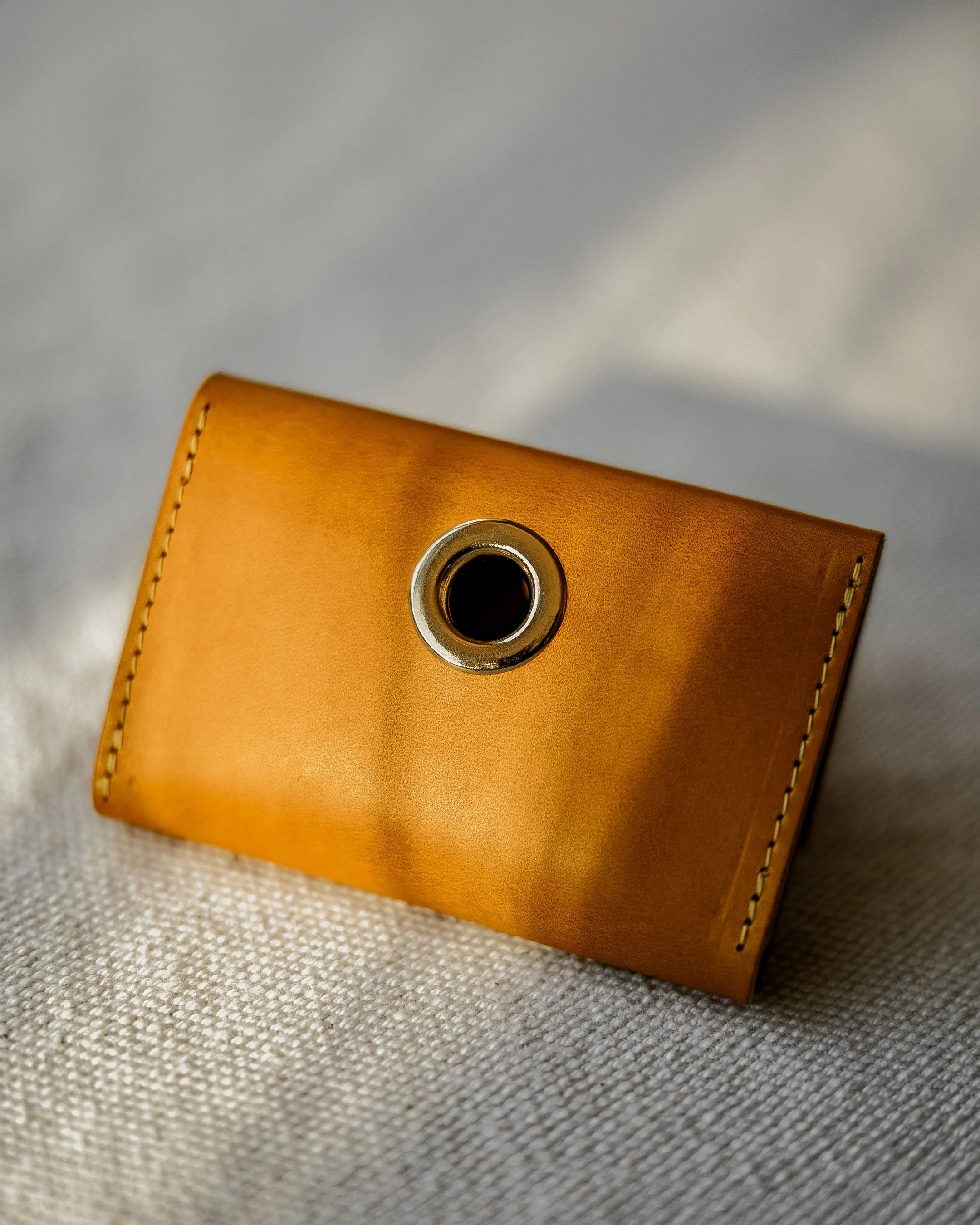 Rocco Yellow Leather Waste Bag Holder