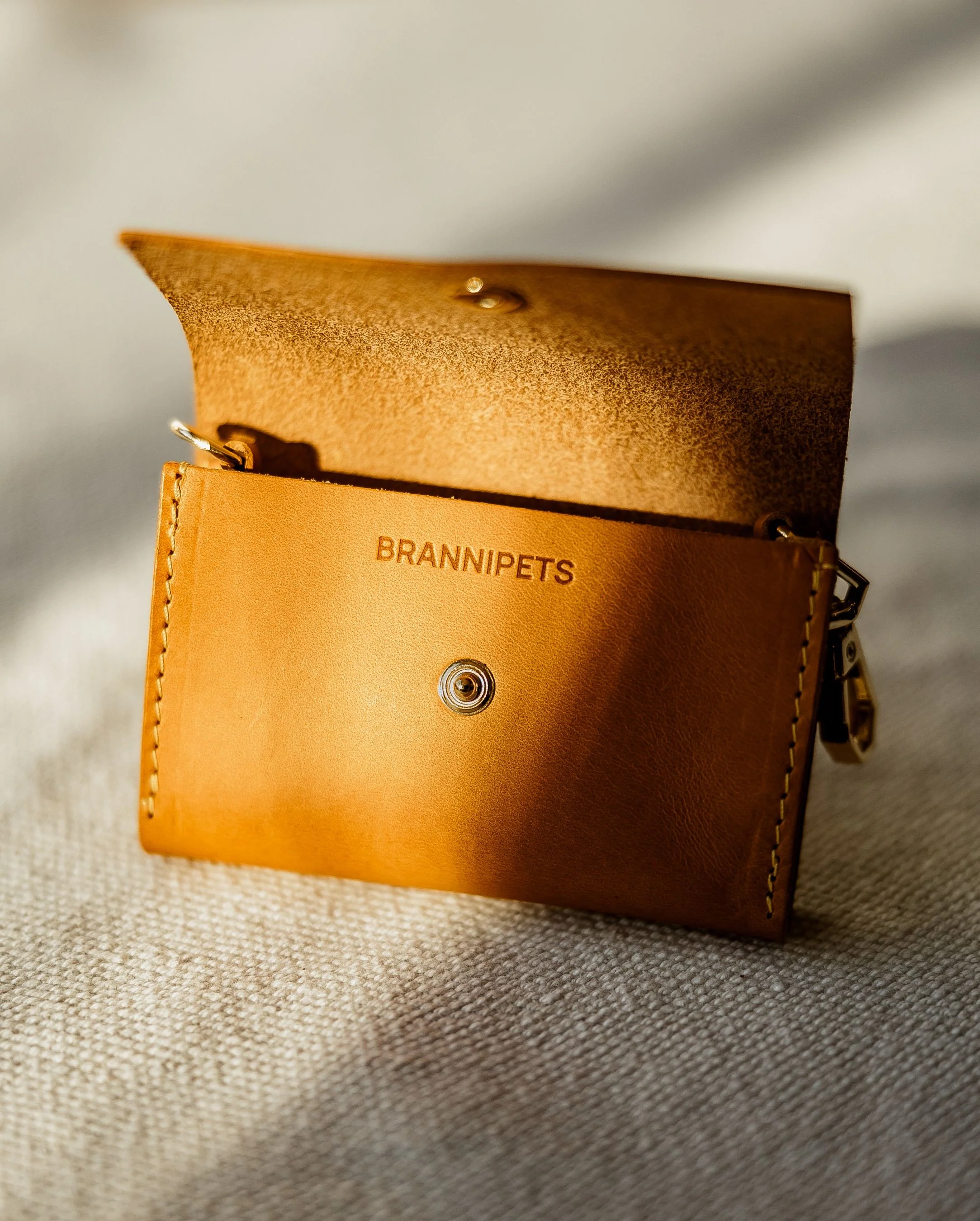 Rocco Yellow Leather Waste Bag Holder - Image 4