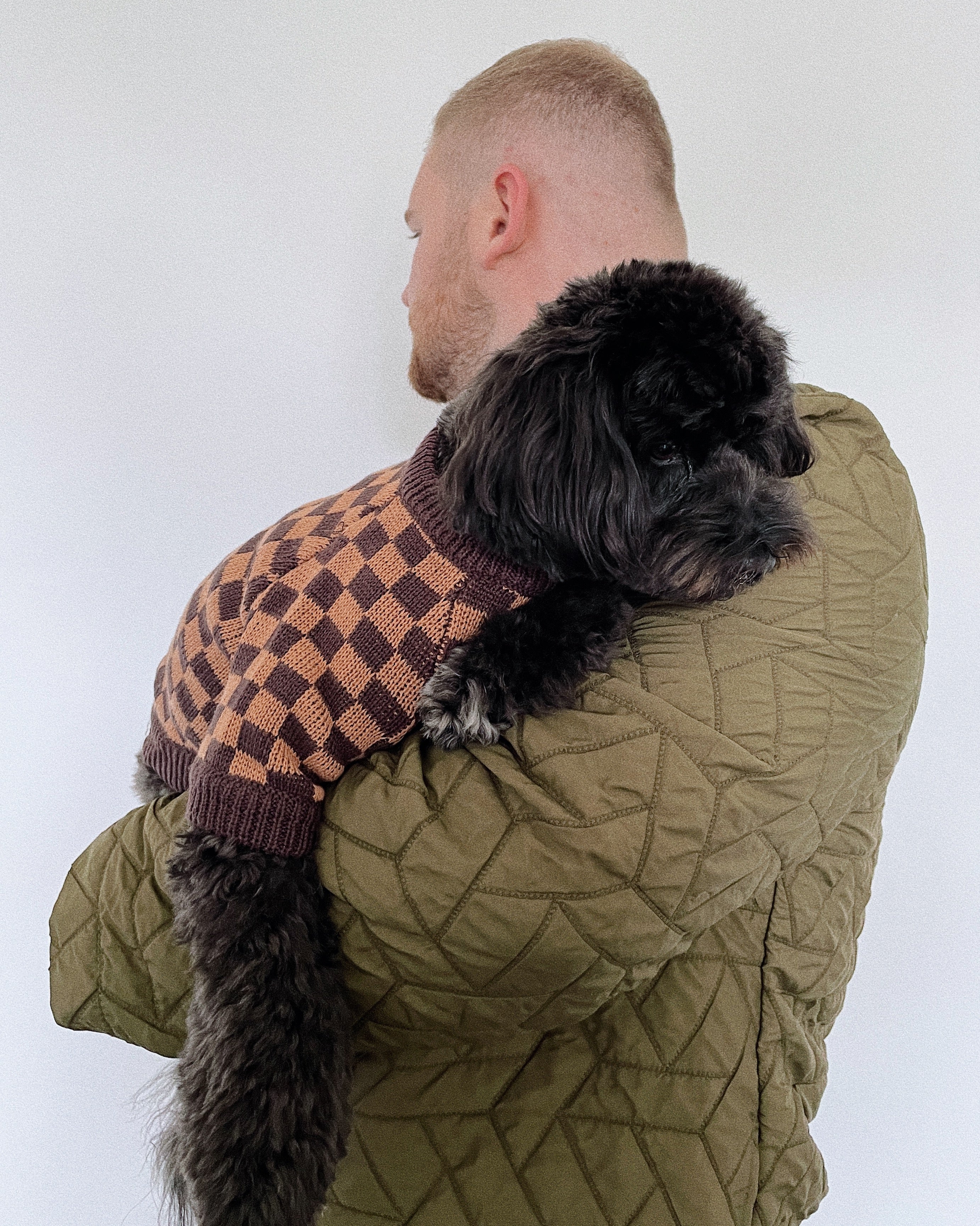 Arlo Brown Check Dog Sweater - Image 10
