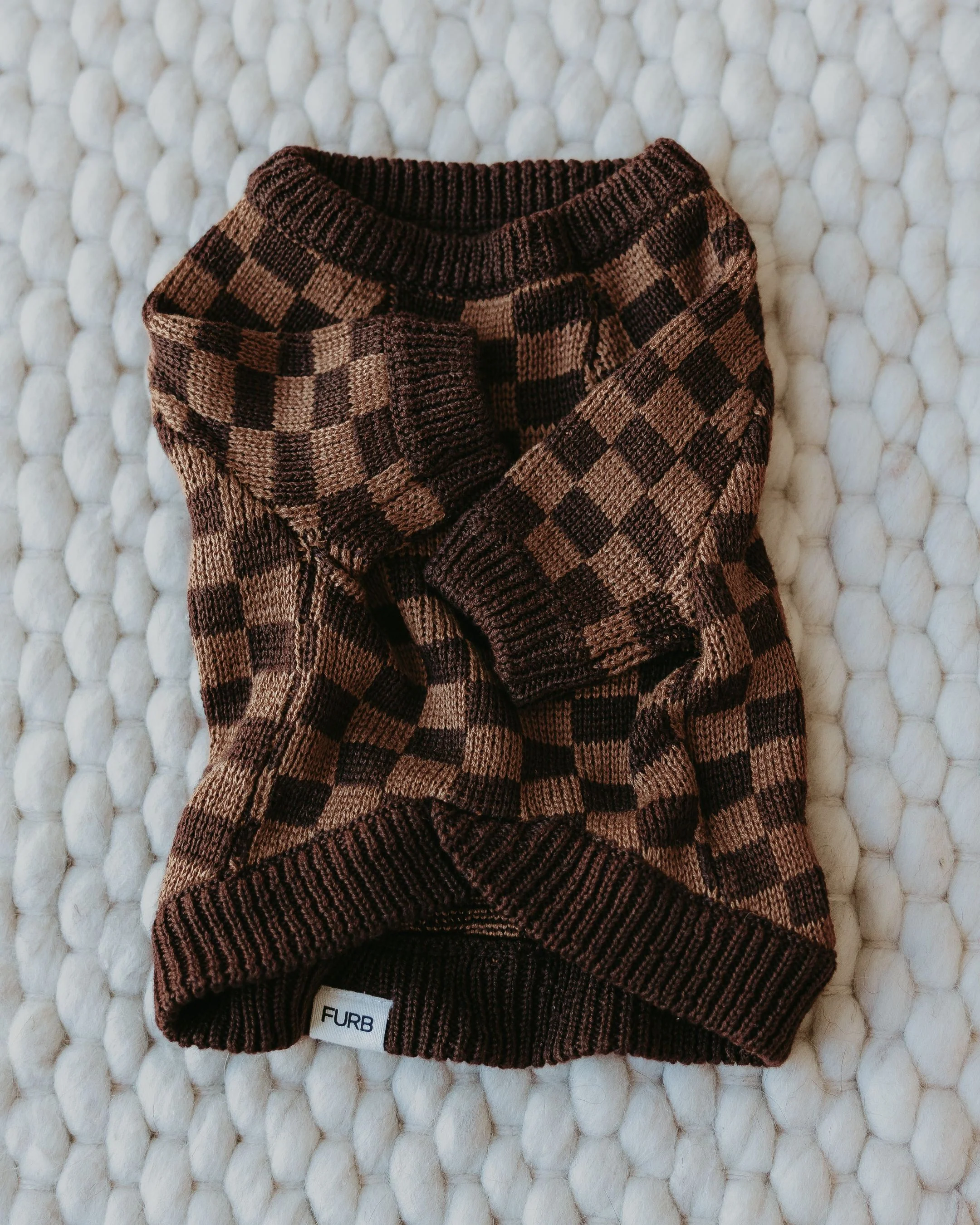 Arlo Brown Check Dog Sweater - Image 3
