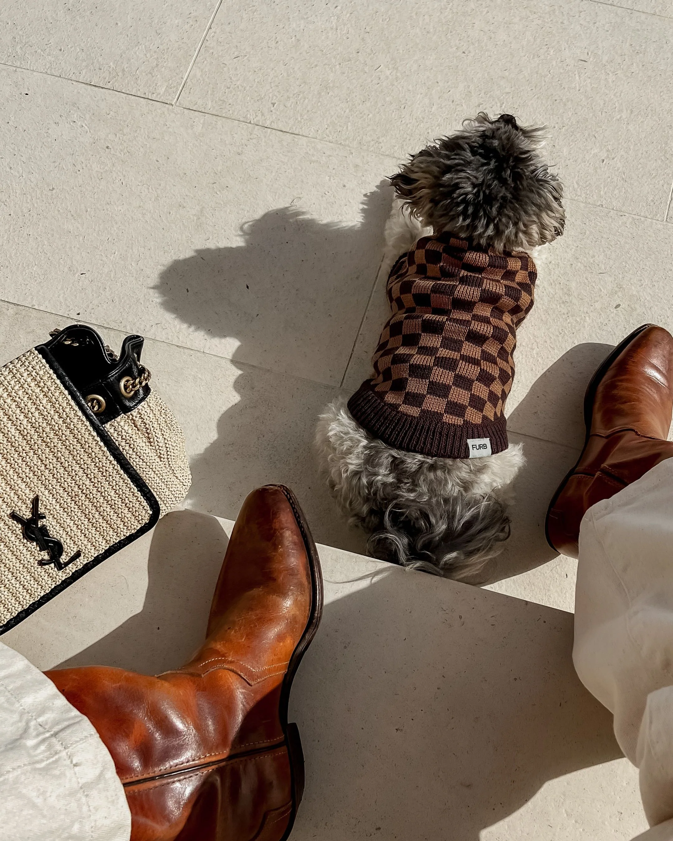 Arlo Brown Check Dog Sweater - Image 7