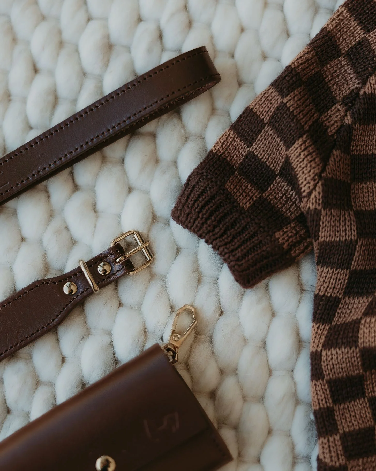 Arlo Brown Check Dog Sweater - Image 8
