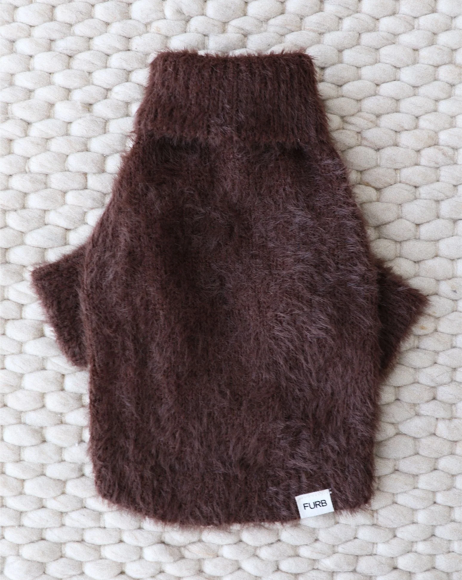 Bobbi Chocolate Eyelash Knit Dog Sweater - Image 3