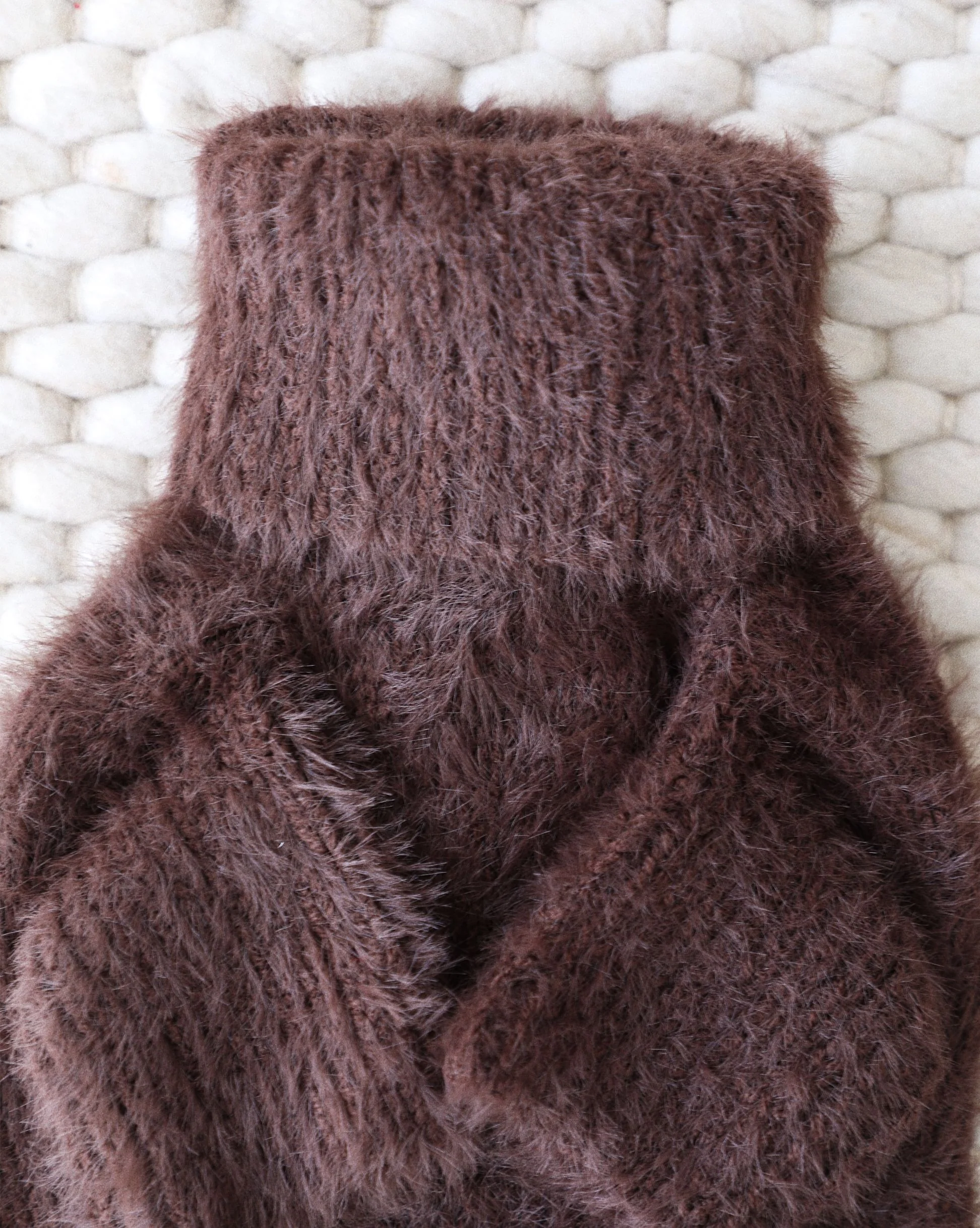 Bobbi Chocolate Eyelash Knit Dog Sweater - Image 5