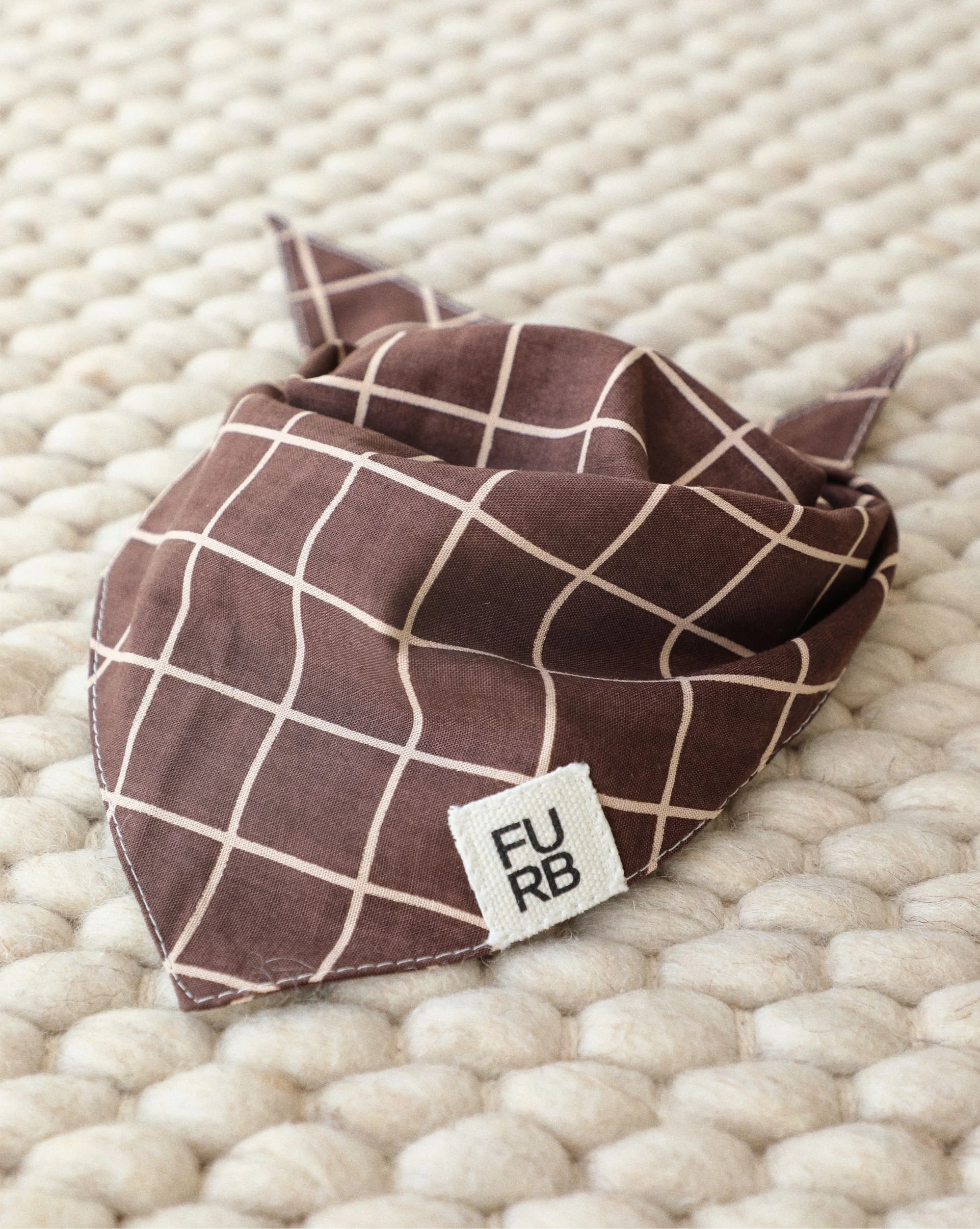 Looking Glass Brown Windowpane Bandana