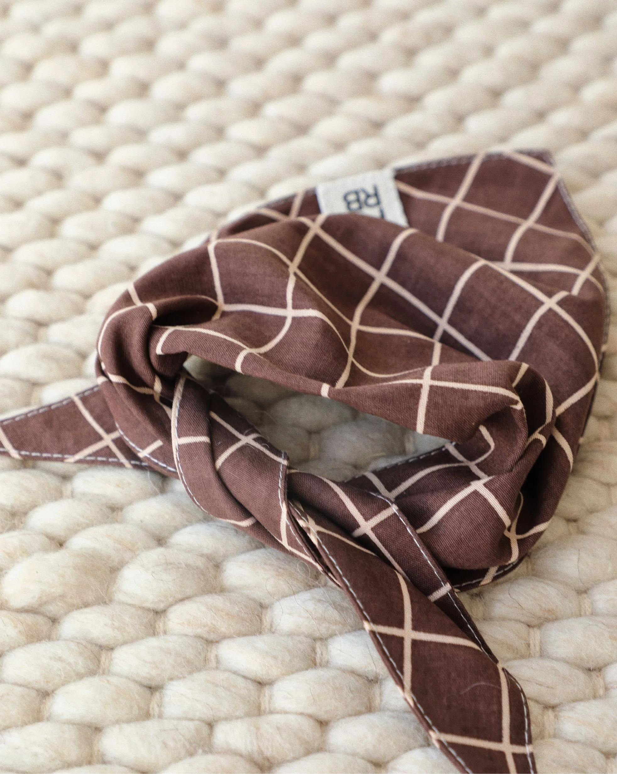 Looking Glass Brown Windowpane Bandana - Image 2
