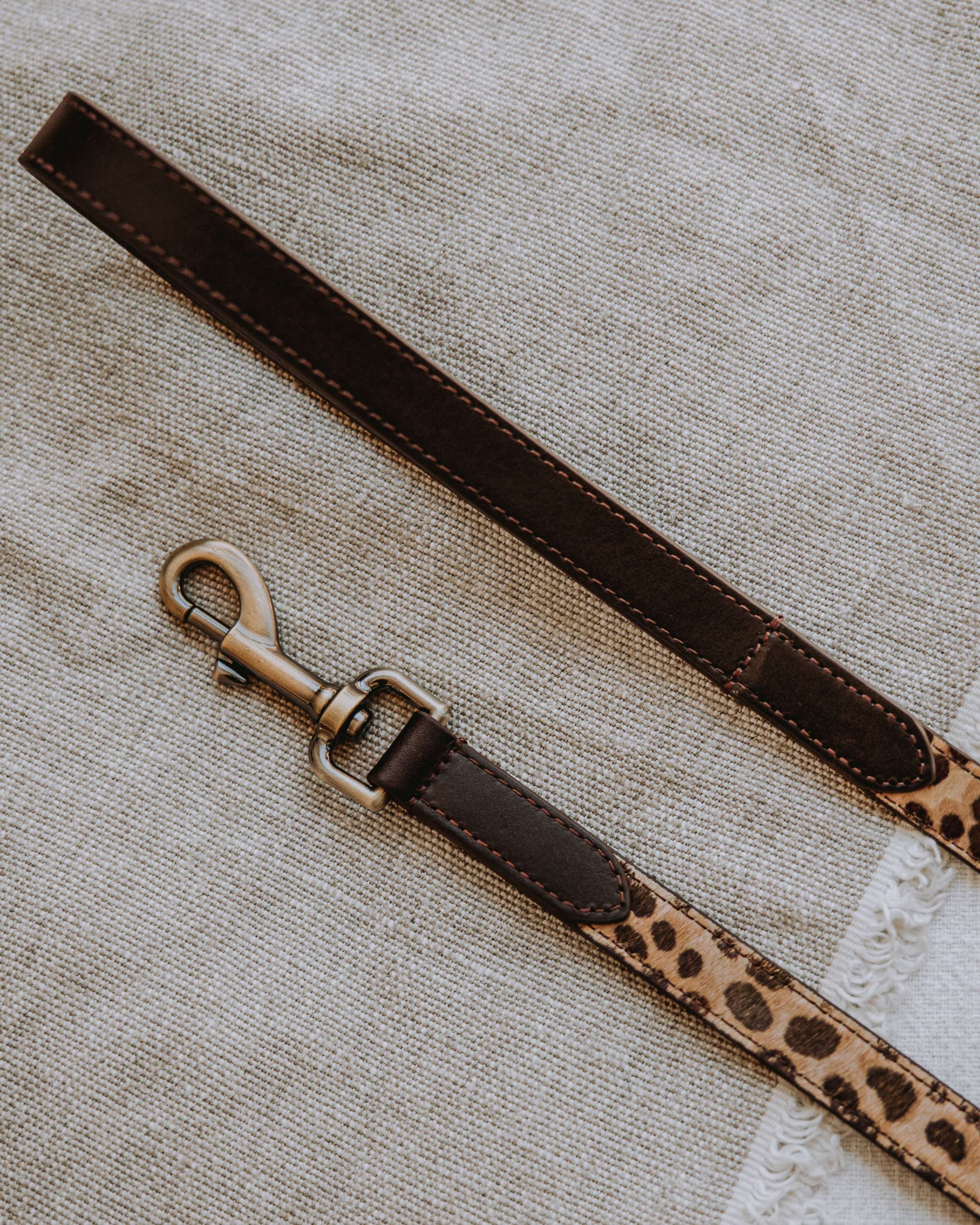 Wylde Brown Spotted Pony Fur Dog Leash - Image 10