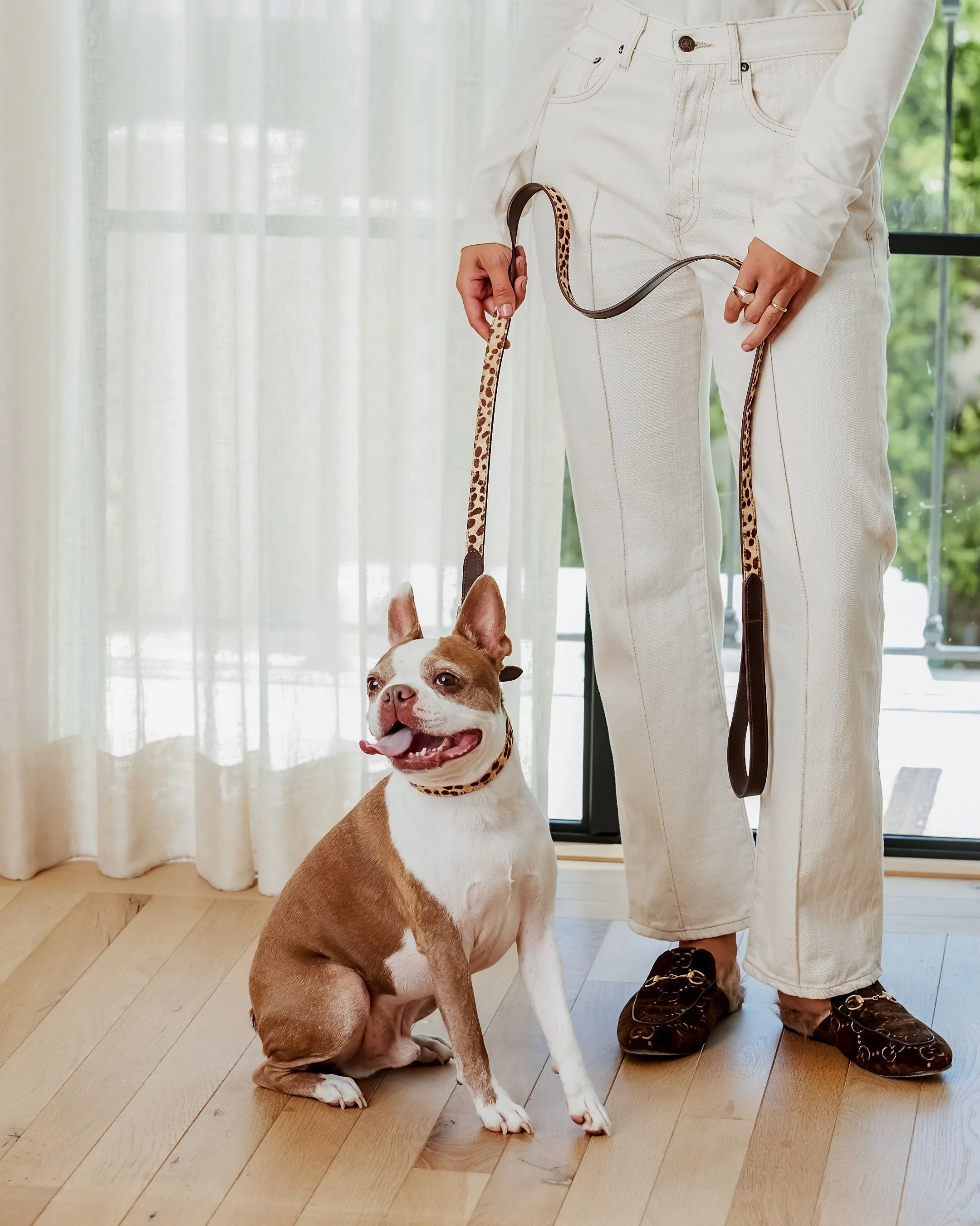 Wylde Brown Spotted Pony Fur Dog Leash - Image 4