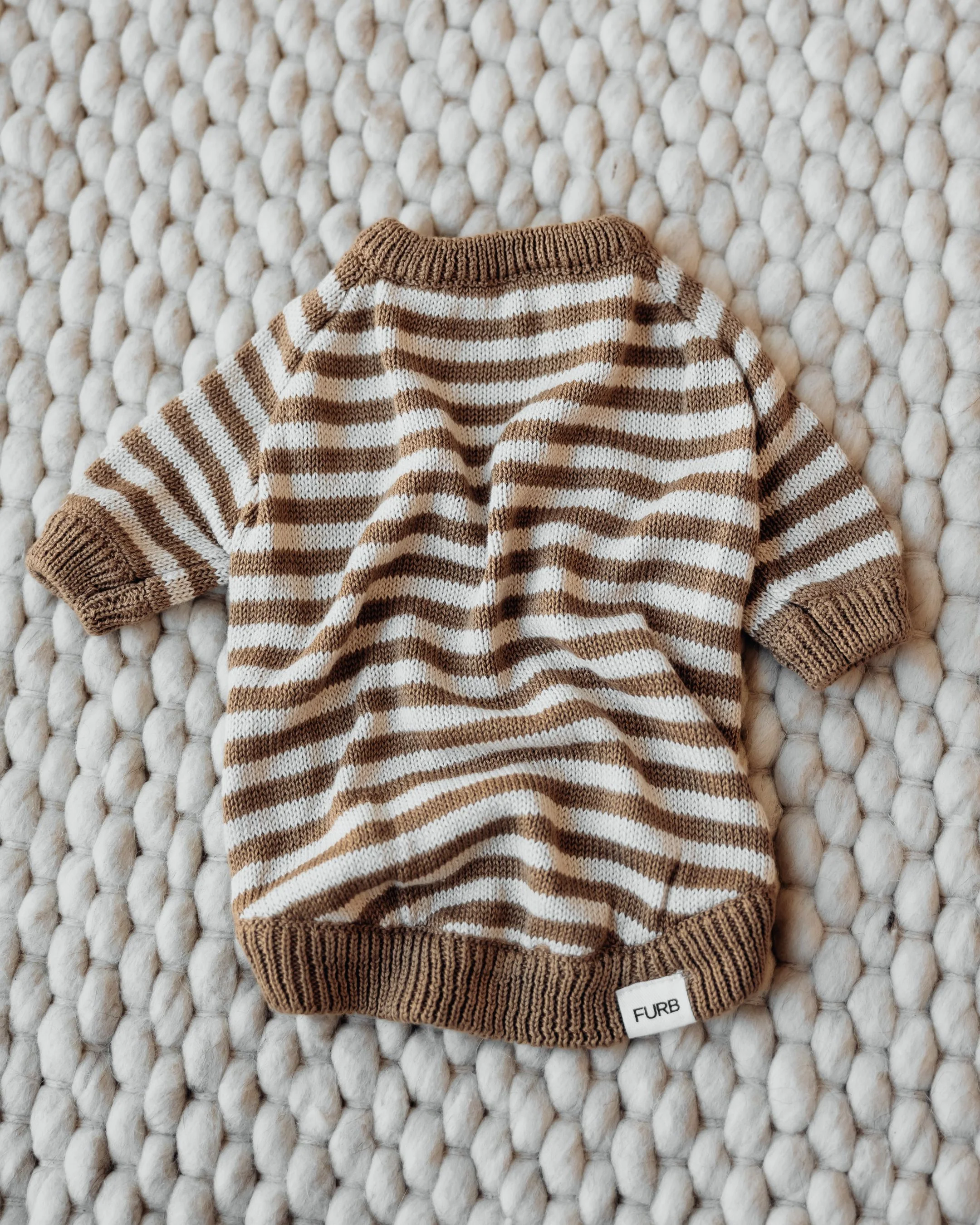 Like A Bandit Nutmeg Striped Dog Sweater - Image 4