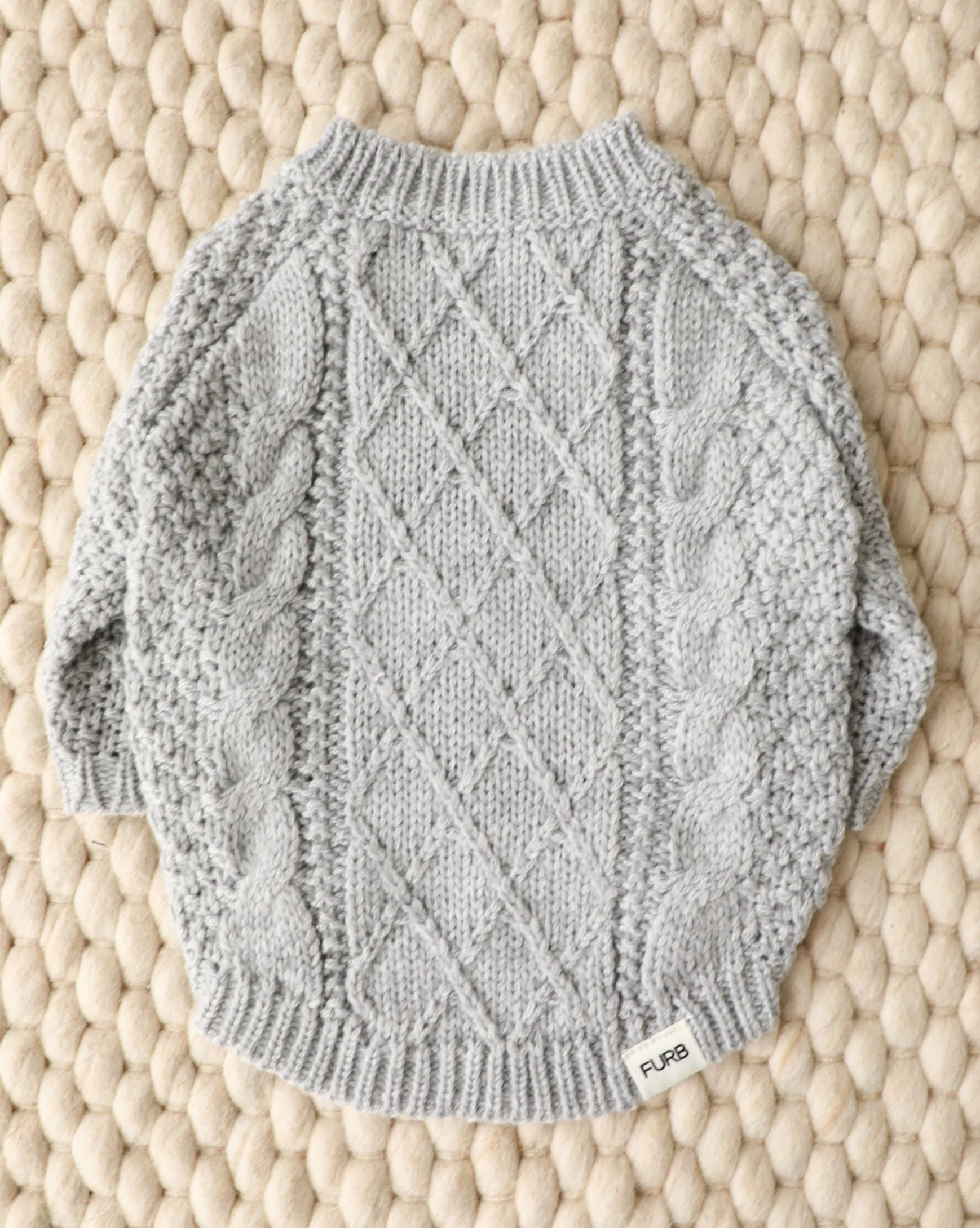 Aspen Grey Cable Knit Sweater - Image 3