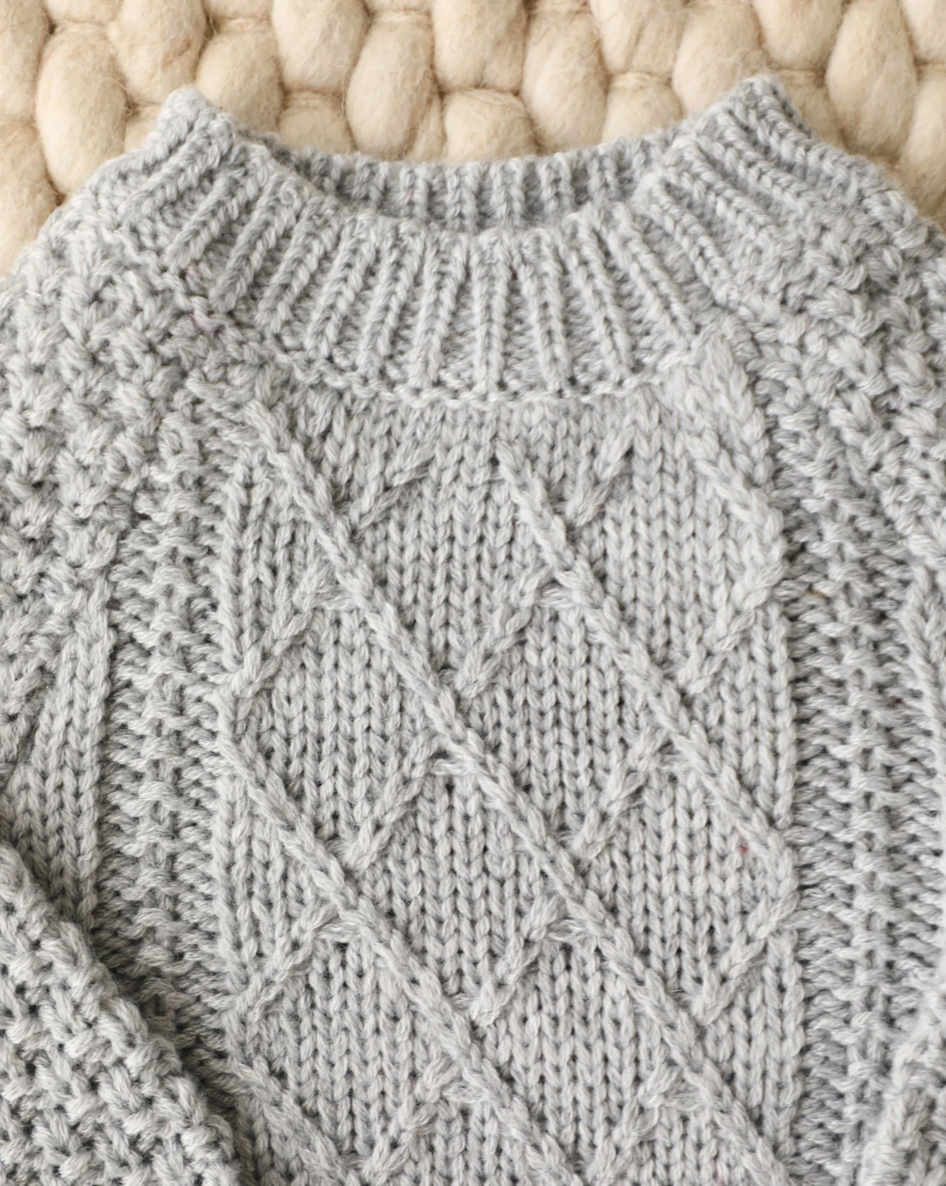 Aspen Grey Cable Knit Sweater - Image 5