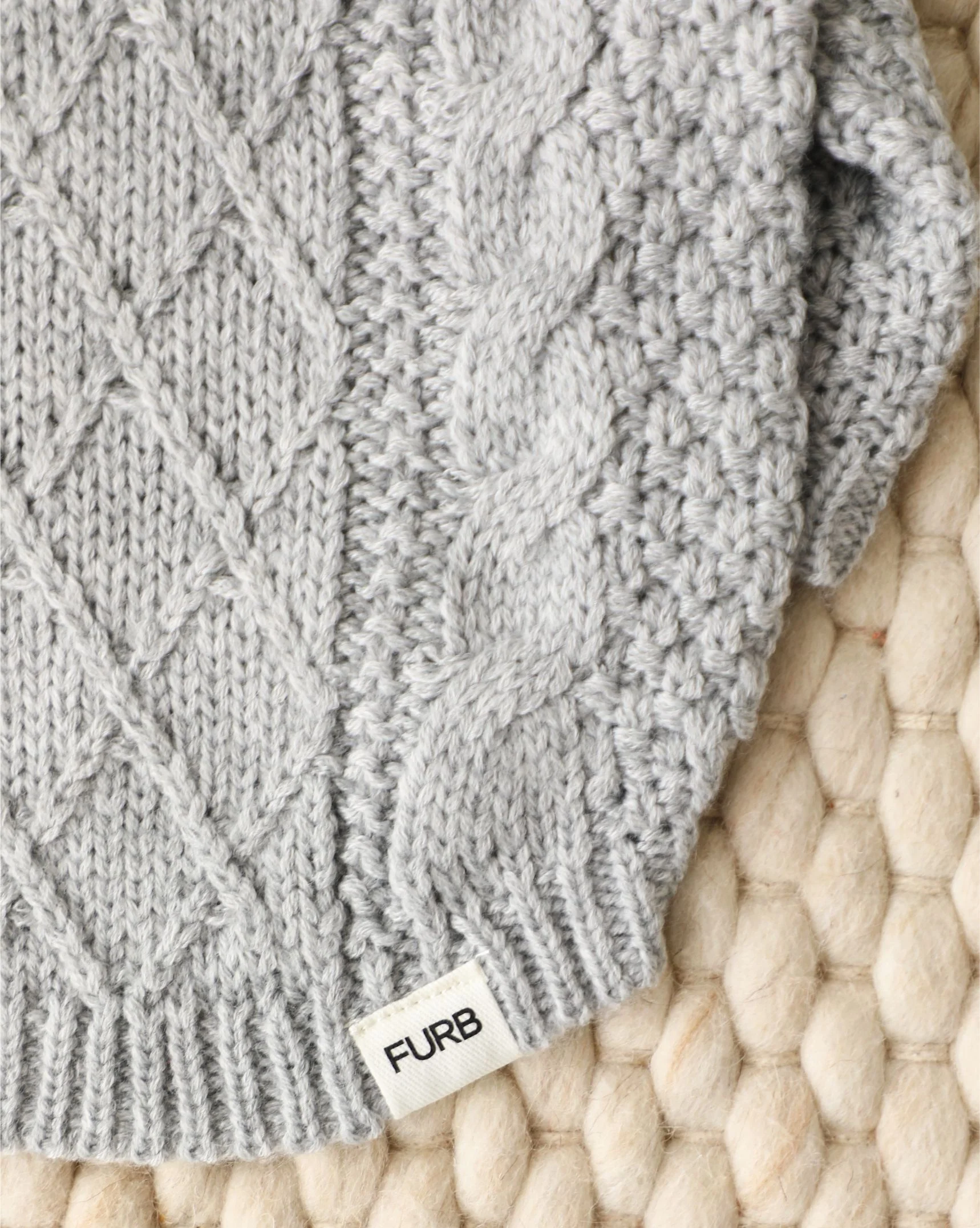 Aspen Grey Cable Knit Sweater - Image 6