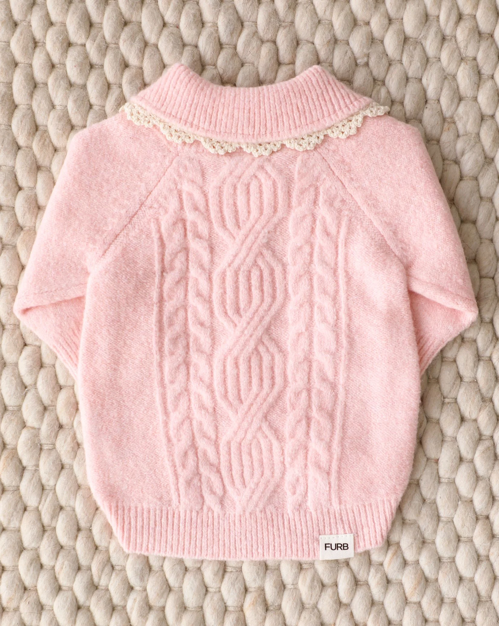 Tea Time Cable Knit Dog Sweater - Image 2